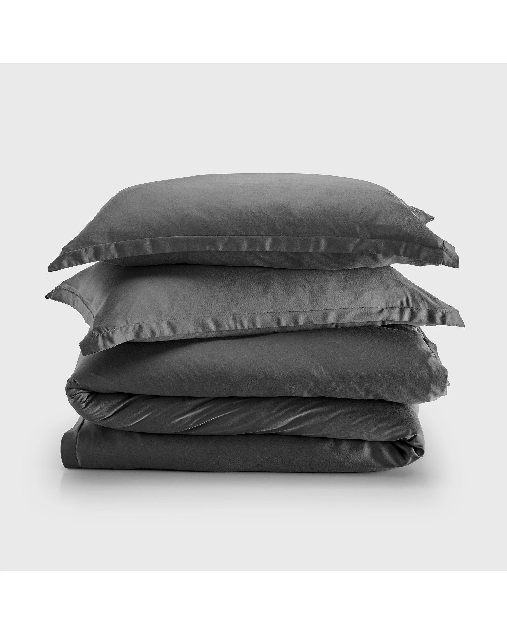 6 Natural Home 400TC 100% Bamboo Sateen Tailored Quilt Cover Set - Double Bed - Charcoal, 6 of 7