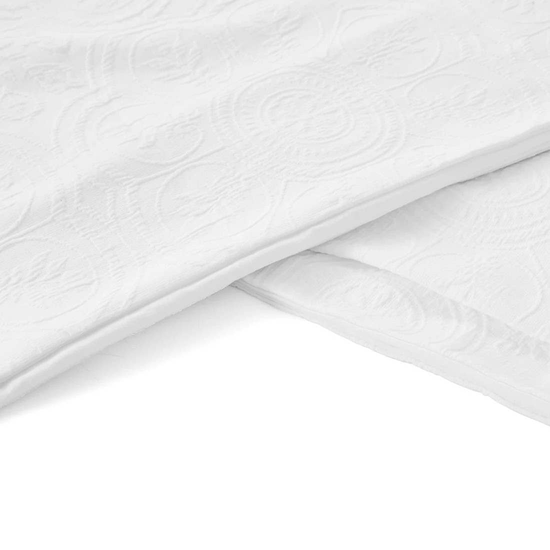 4 Aura Cotton Quilt Cover Set - Queen Bed, White, 4 of 6