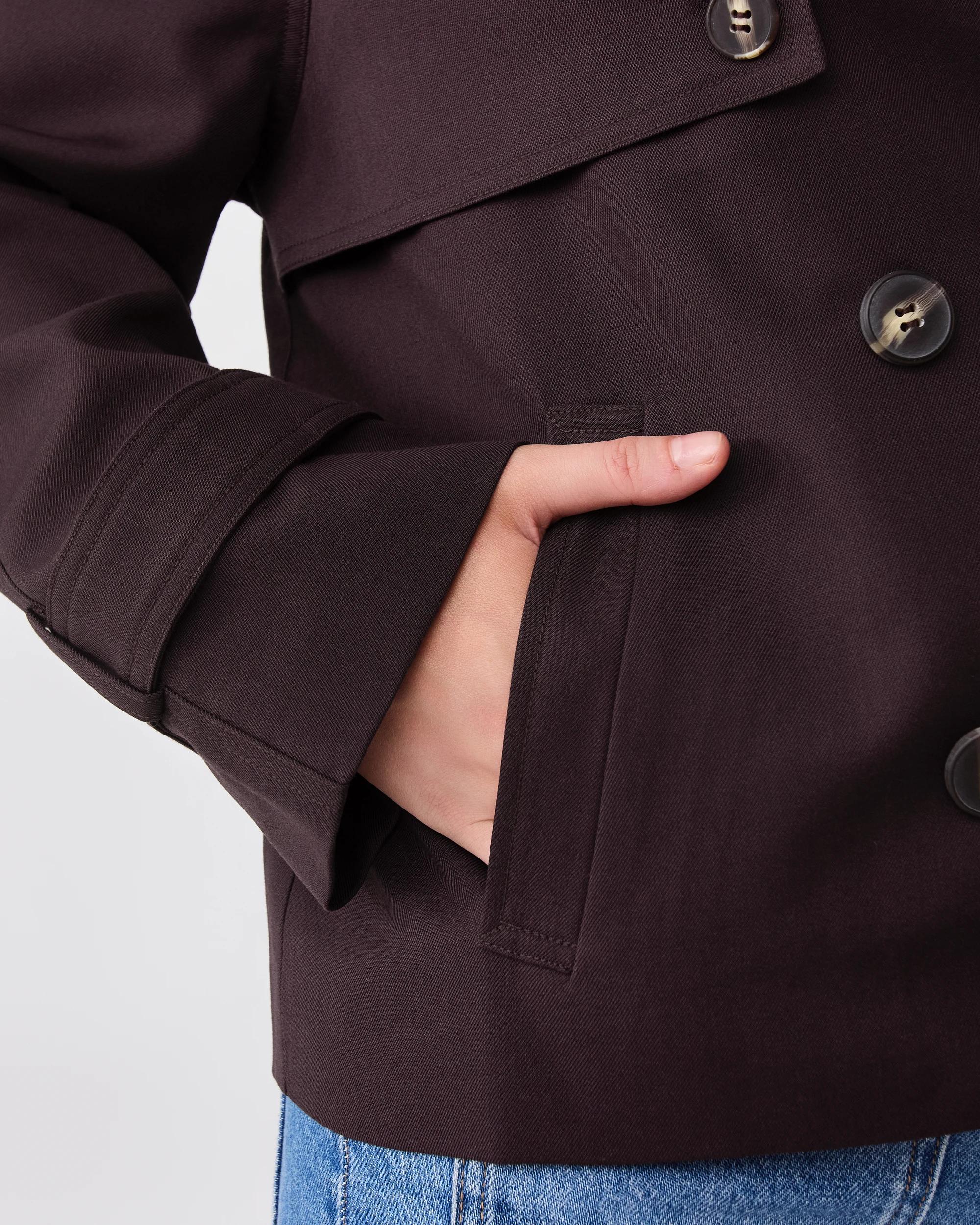 9 Crop Trench Coat Choc Plum, 9 of 10