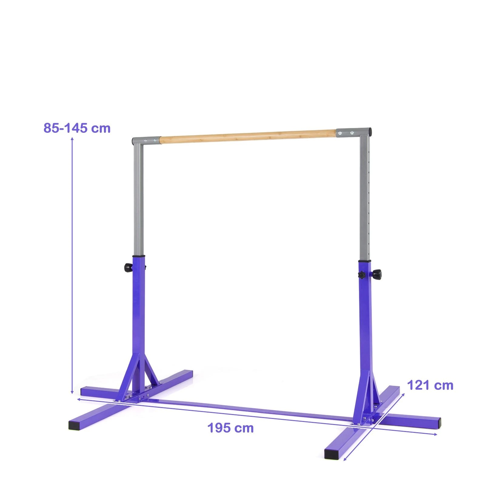 2 Costway Gymnastics Bar Adjustable Horizontal Kip Bar 12-Level Adjustable Home Gym Equipment - Purple, 2 of 4