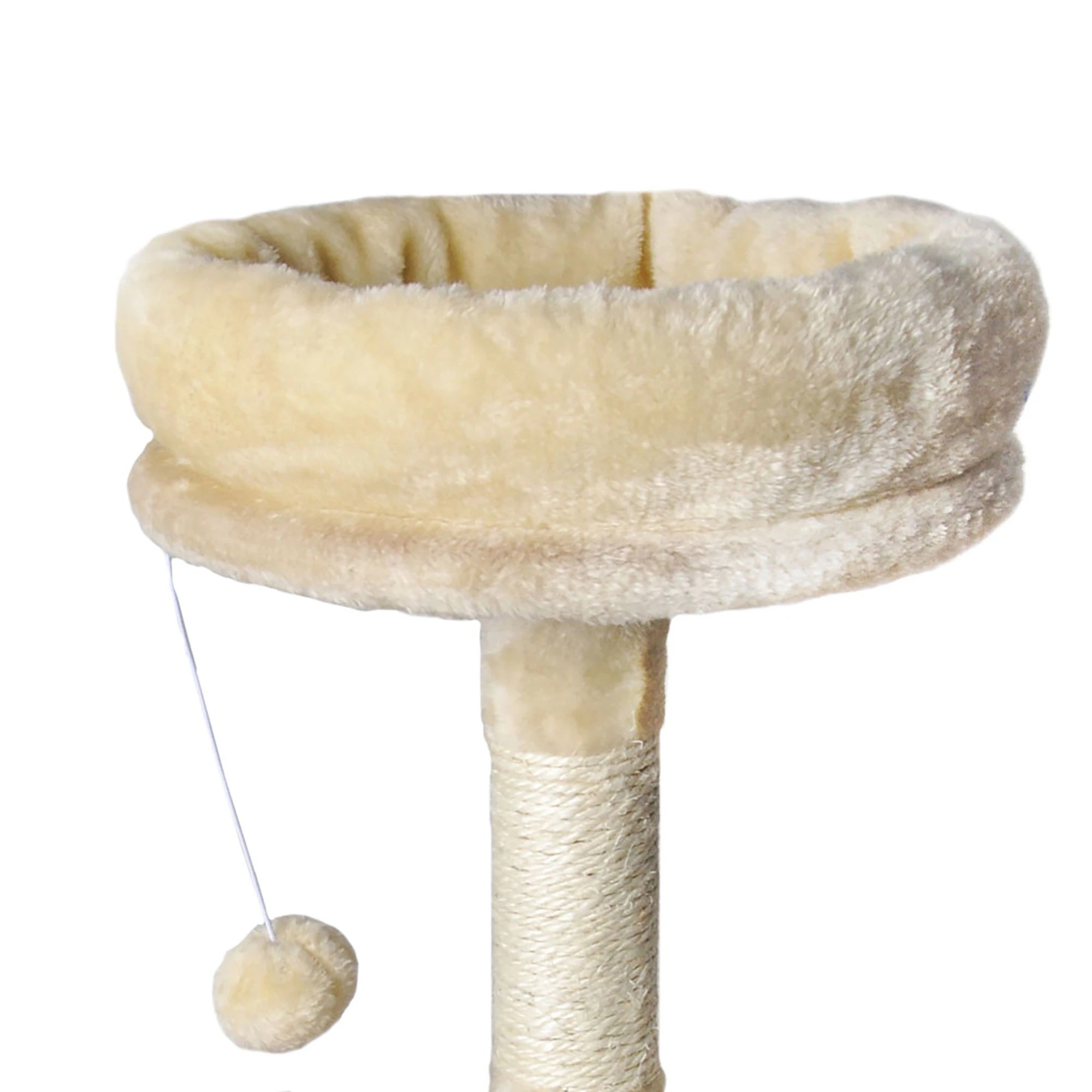 5 Pawz Cat Tree Toy Scratching Post Scratcher Tower Condo Wooden House Cream 130cm, 5 of 6