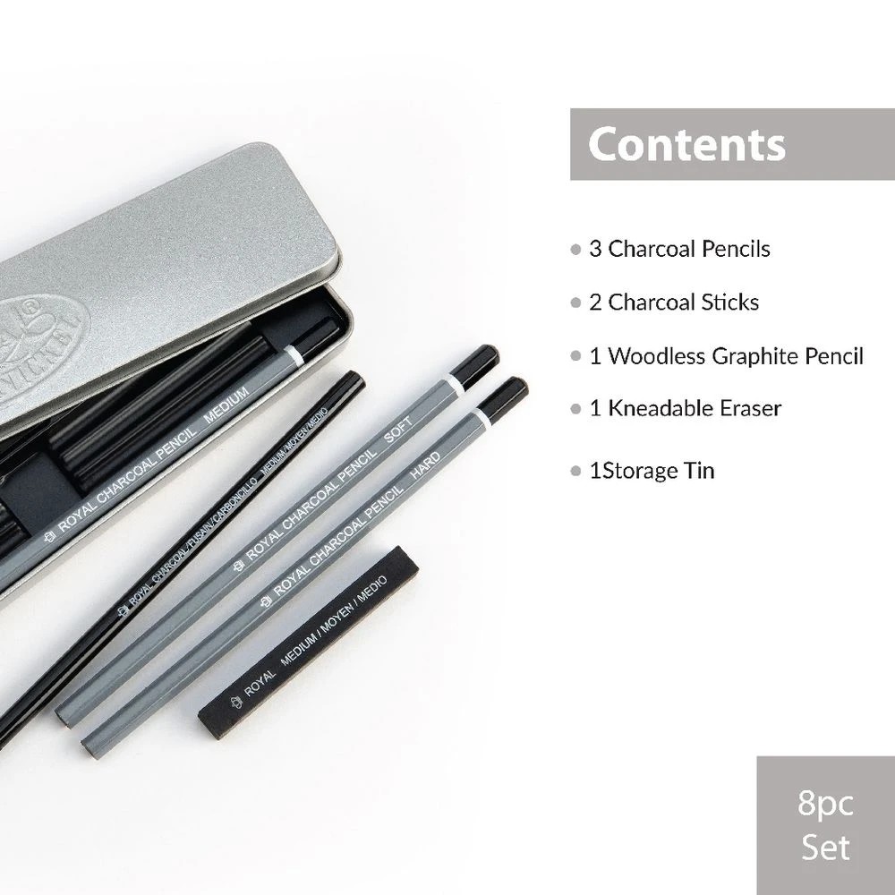 5 Royal & Langnickel Charcoal Sketch Tin 8 Piece, 5 of 5