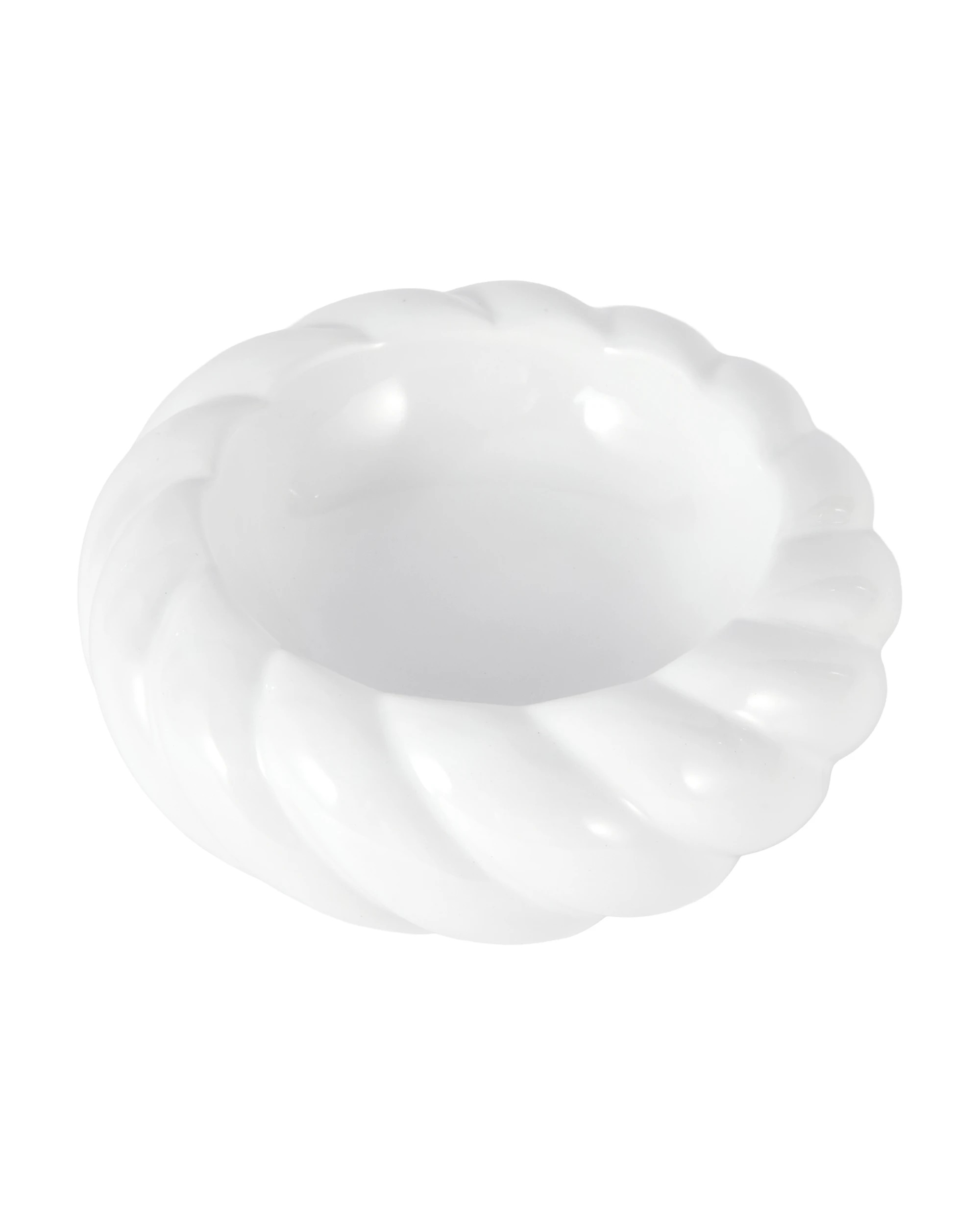 1 White Twist Edge Decor Bowl, 1 of 5