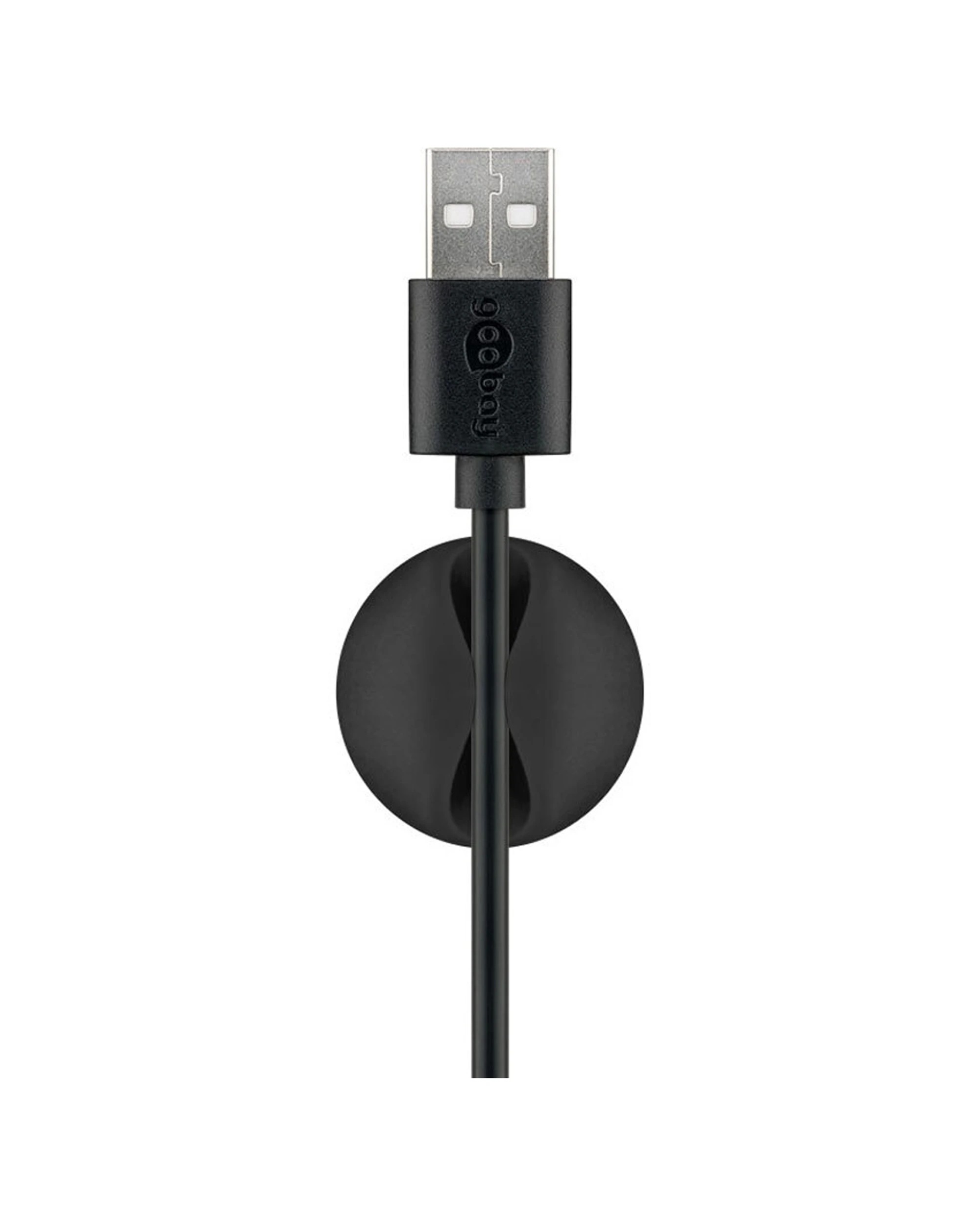 4 Goobay 5pc 1 Slot 1.88cm Adhesive Cable Organiser Set Round Cord Wire Holder, 4 of 7