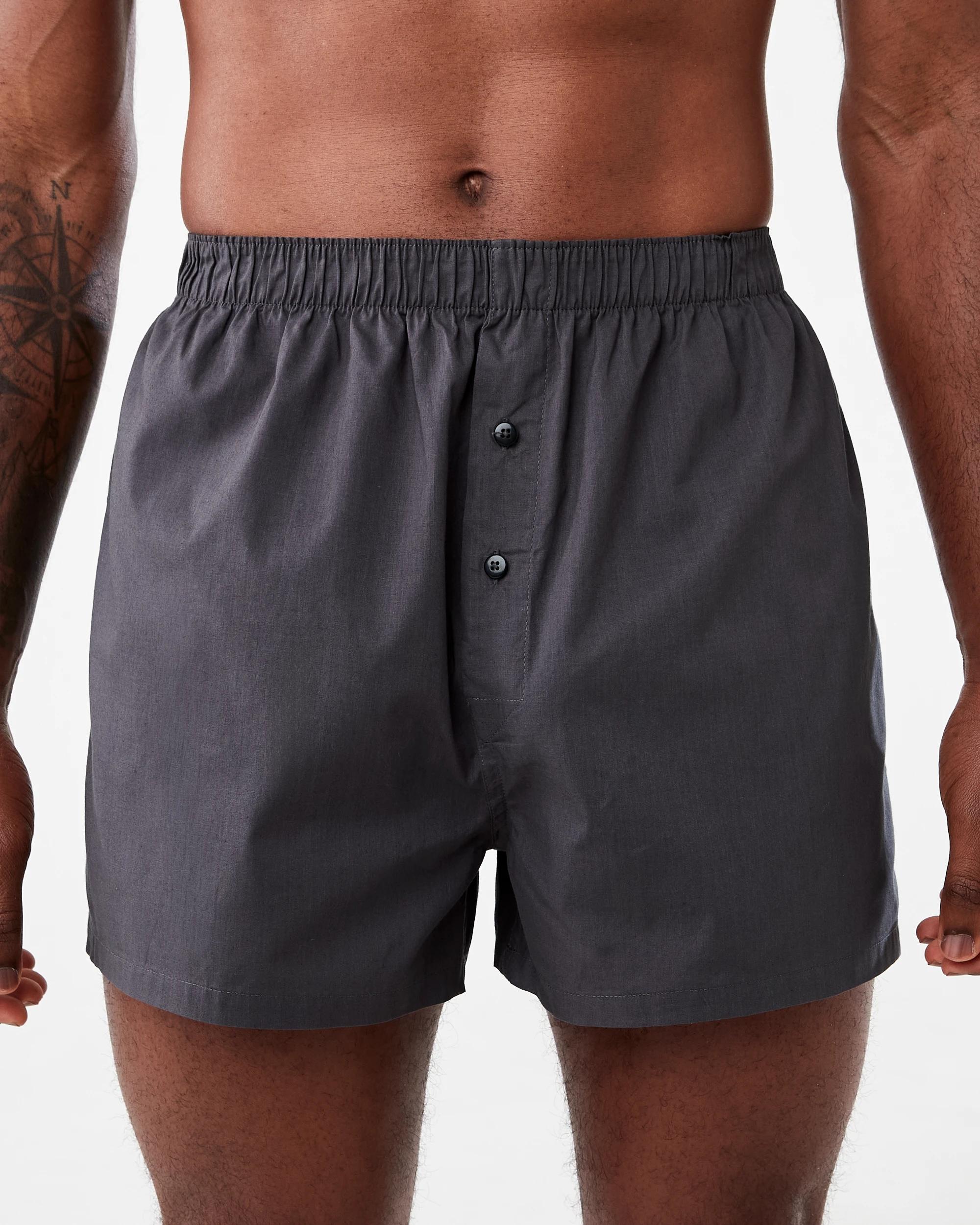 2 3 Pack Alpha Classic Woven Boxers Gry Check, 2 of 8