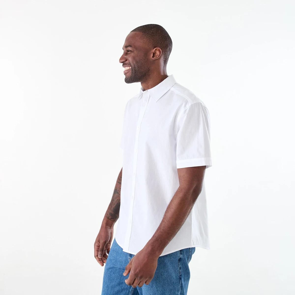 2 Short Sleeve Cotton Linen Shirt White, 2 of 6