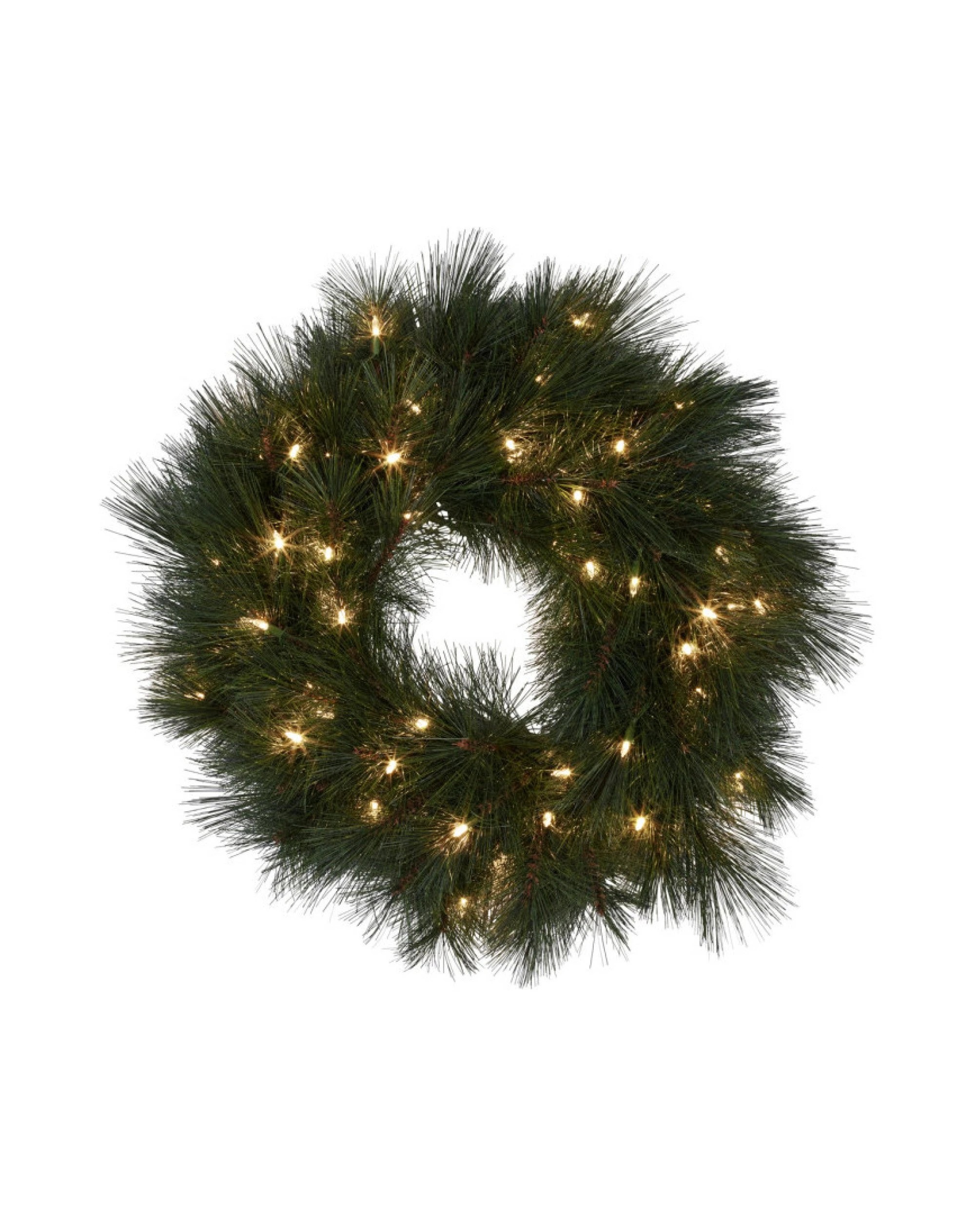 1 Christabelle 61cm Christmas Wreath Long Needle With Led Lights Front Door Decoration Ornament, 1 of 2