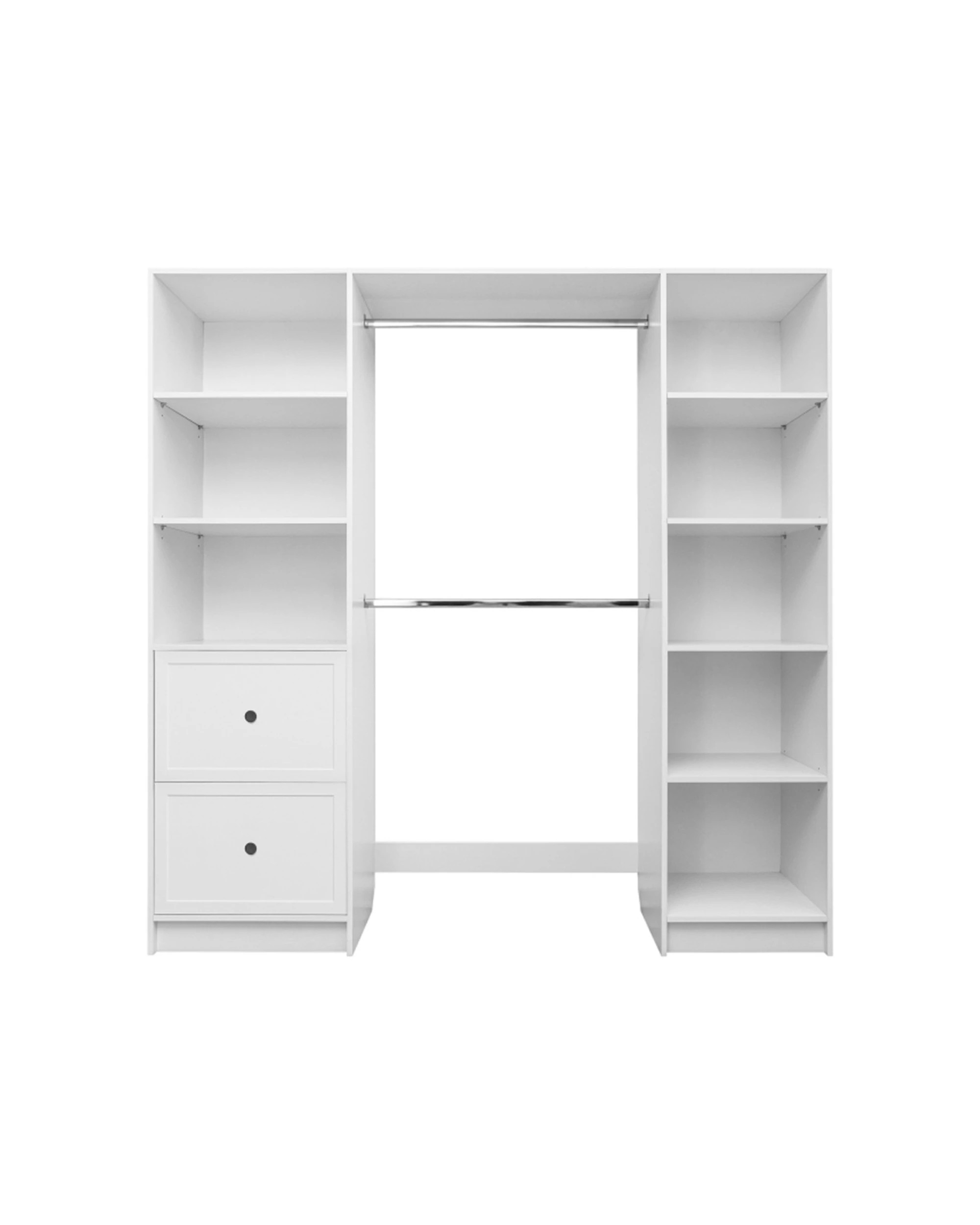 1 European Cabinetry Basel Walk In Wardrobe Kit Hamptons Round Handle - White, 1 of 4