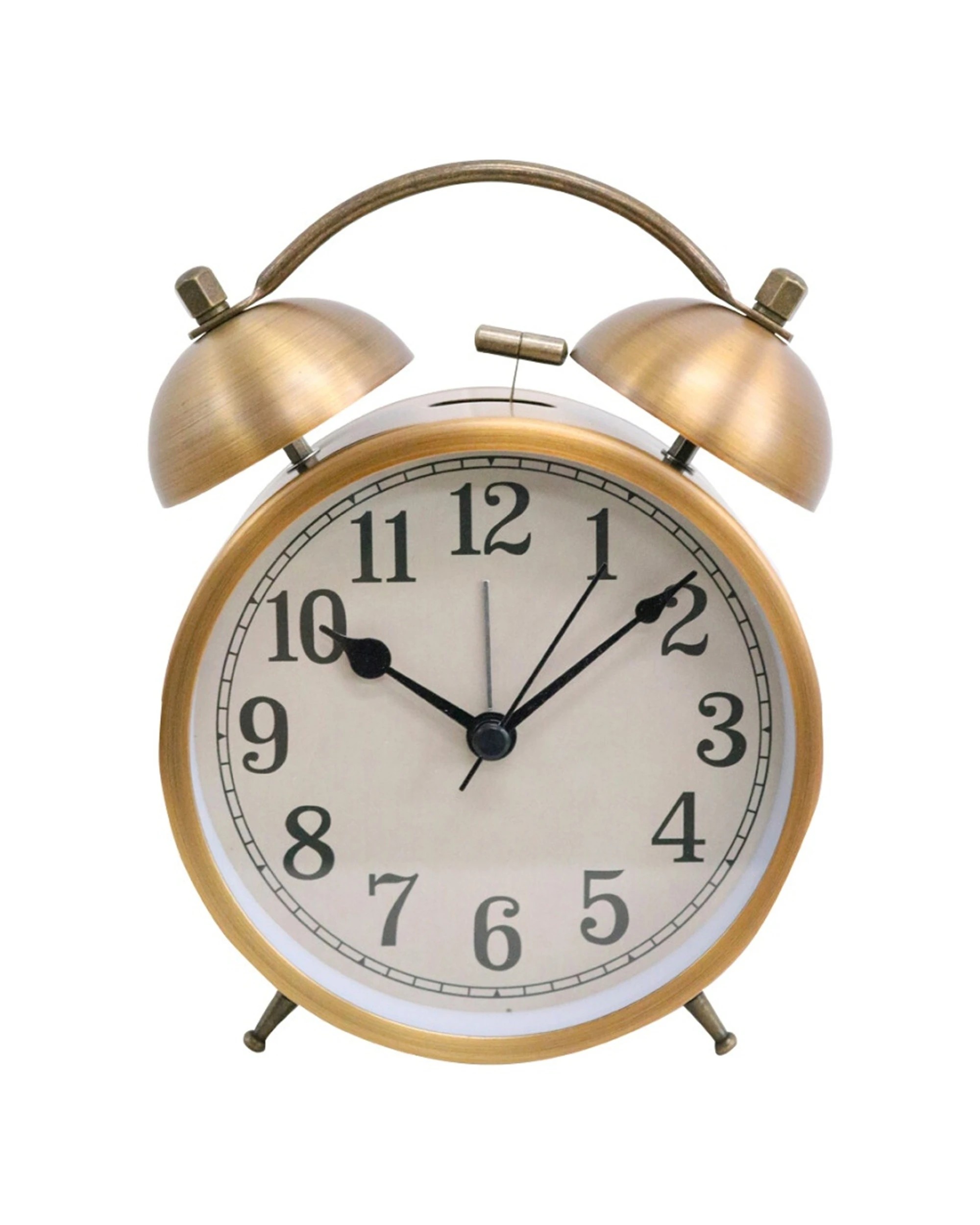 1 LVD Cooper Metal Analogue Alarm Clock Bedroom Decor 16cm - Metallic, 1 of 1