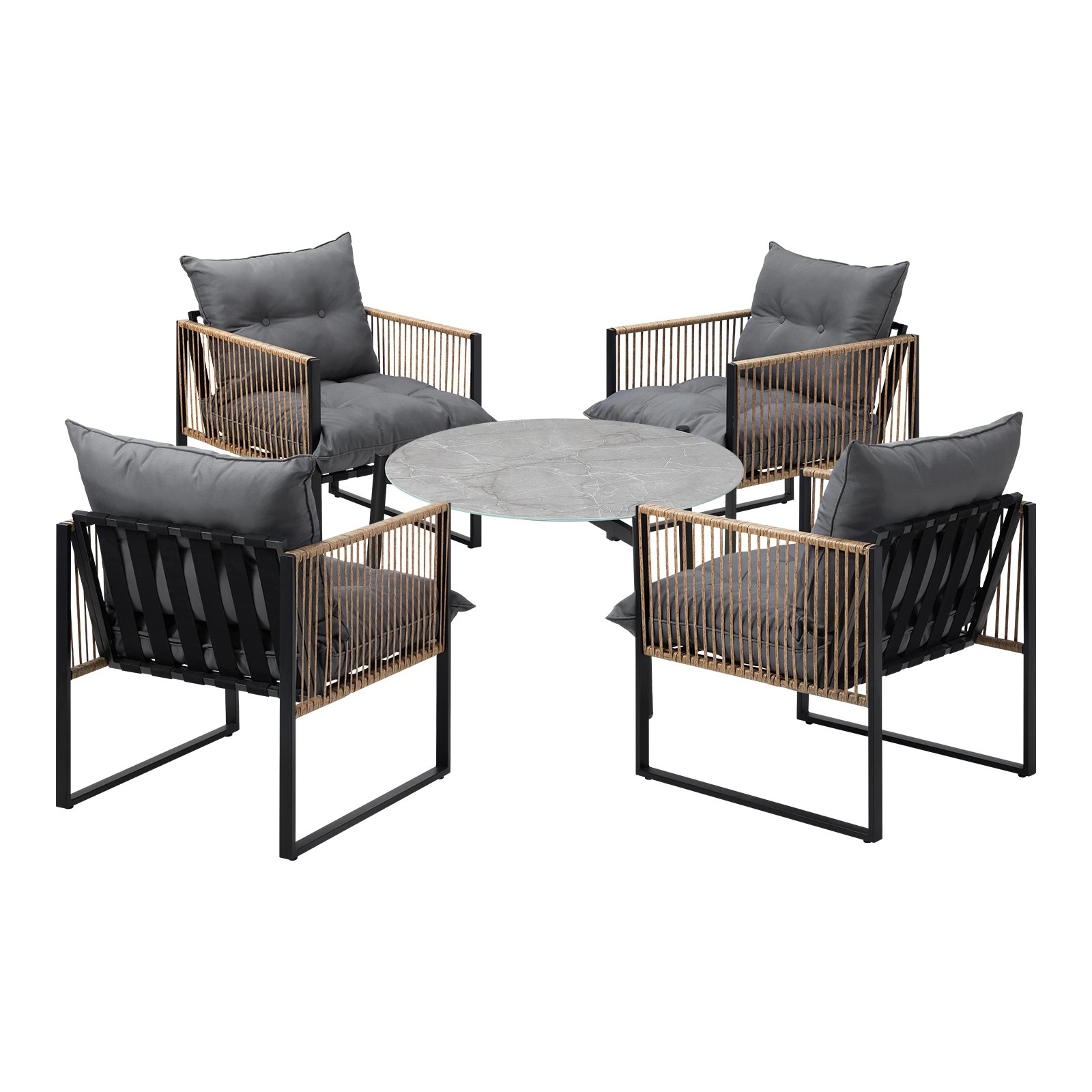 1 Livsip Outdoor Patio Set Furniture 70cm Coffee Table Rattan Chairs 5pcs
 - Multi, 1 of 10