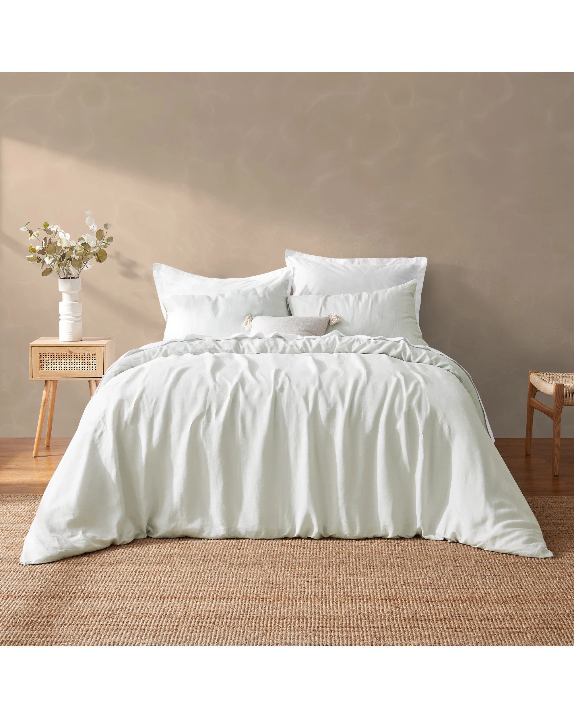 1 Natural Home Vintage Washed 100% Hemp Quilt Cover Set - Super King Bed - Dove Grey, 1 of 8