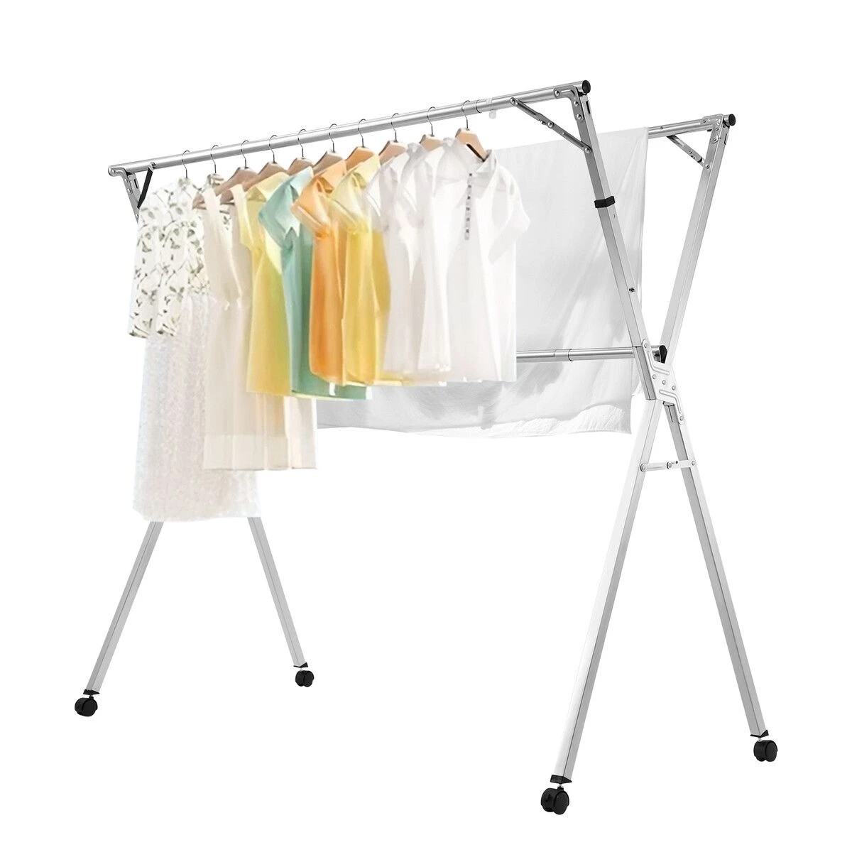 3 LUXSUITE Clothes Rack Airer Garment Drying Stand Stainless Steel, 3 of 3