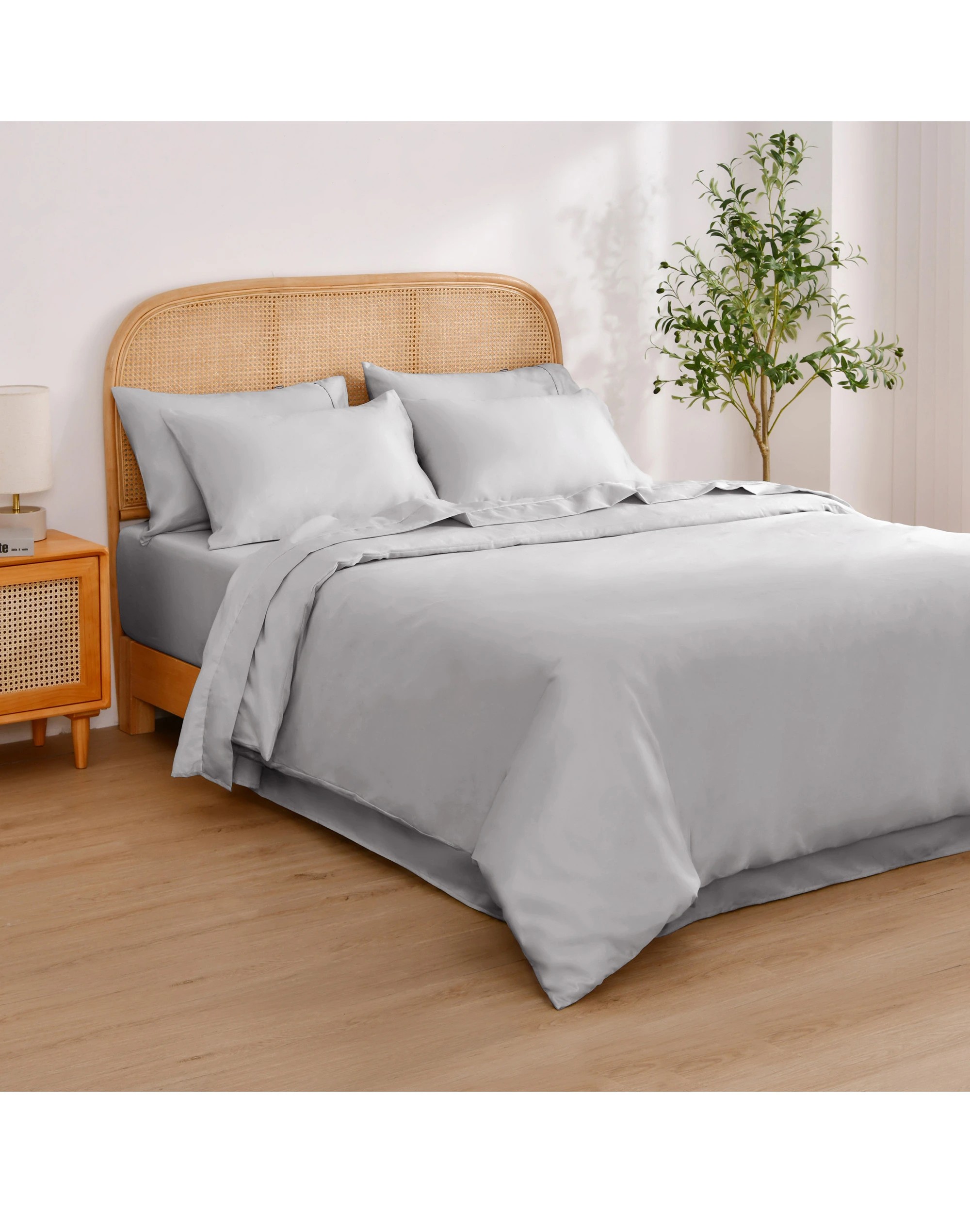 2 Dreamaker 1500TC Cotton Rich Sateen Quilt Cover Set - Queen Bed - Dove Grey, 2 of 7