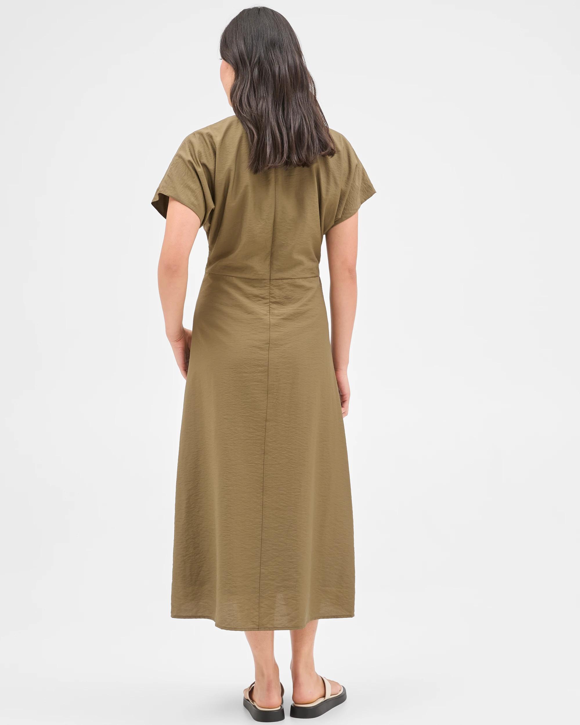 7 Preview Wendy Seam Detail Midi Dress KHAKI OLIVE, 7 of 7