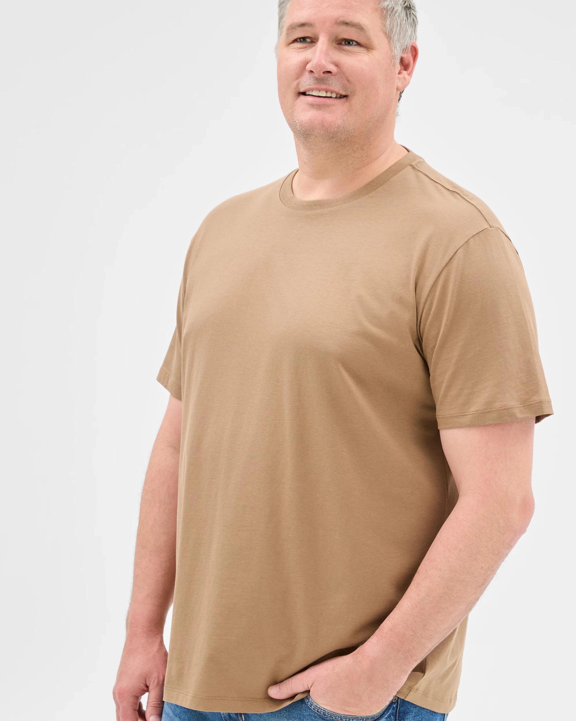 3 Target Man Plus Plus Size Australian Cotton Crew T-Shirt SEPIA, 3 of 5
