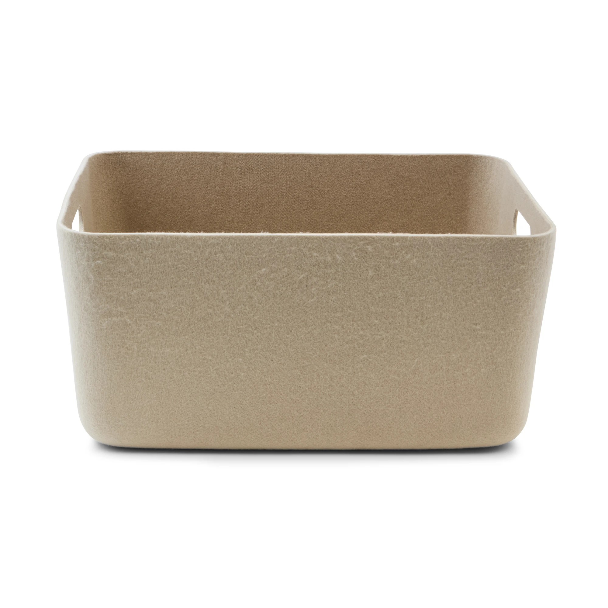 4 2 Tone Flat Felt Basket - Large, Grey, 4 of 7