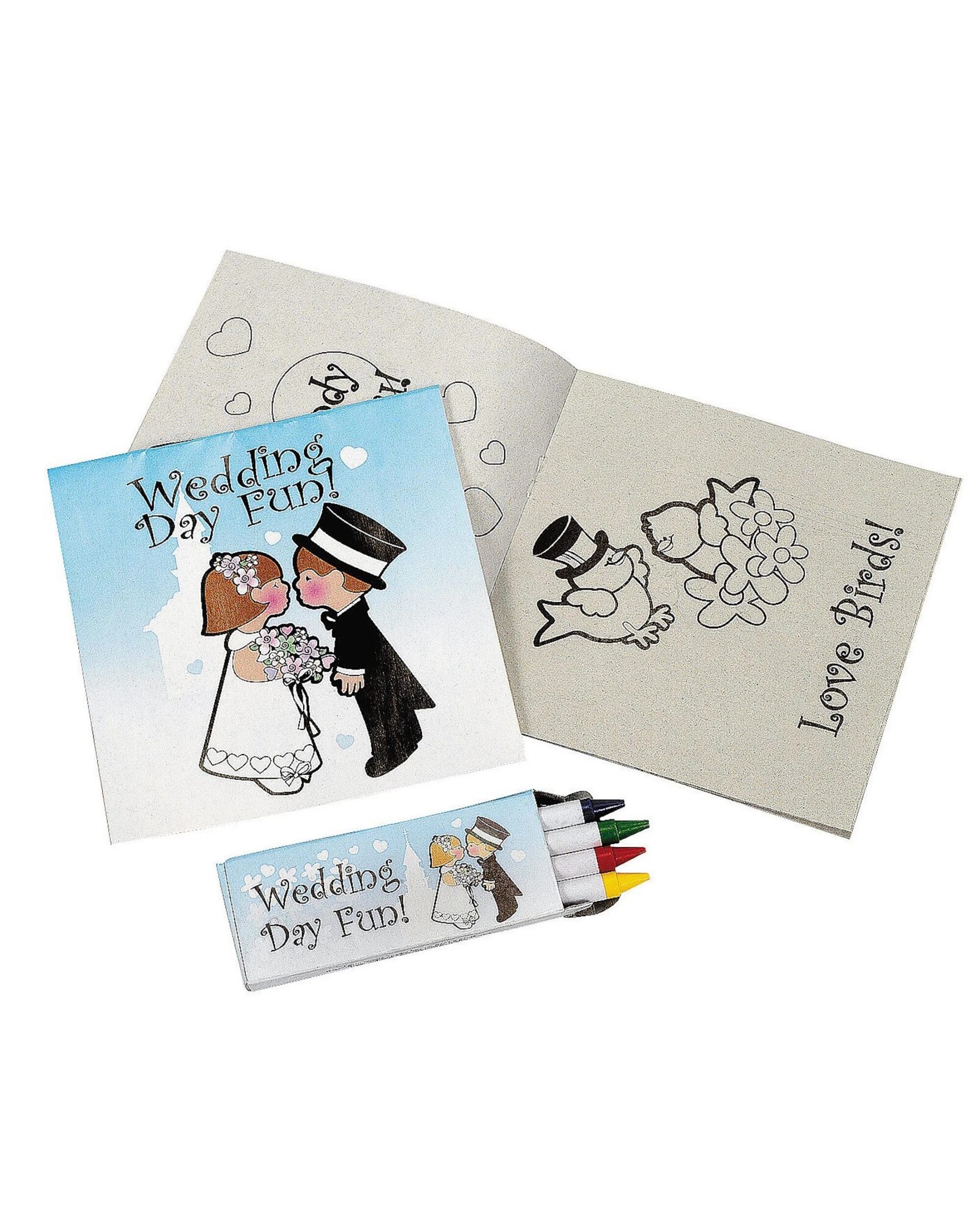 1 Partyrama Children's Wedding Colouring Set Pack of 12, 1 of 2
