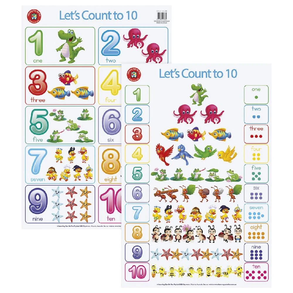 3 Learning Can Be Fun Count to 10 Double-sided Chart, 3 of 3