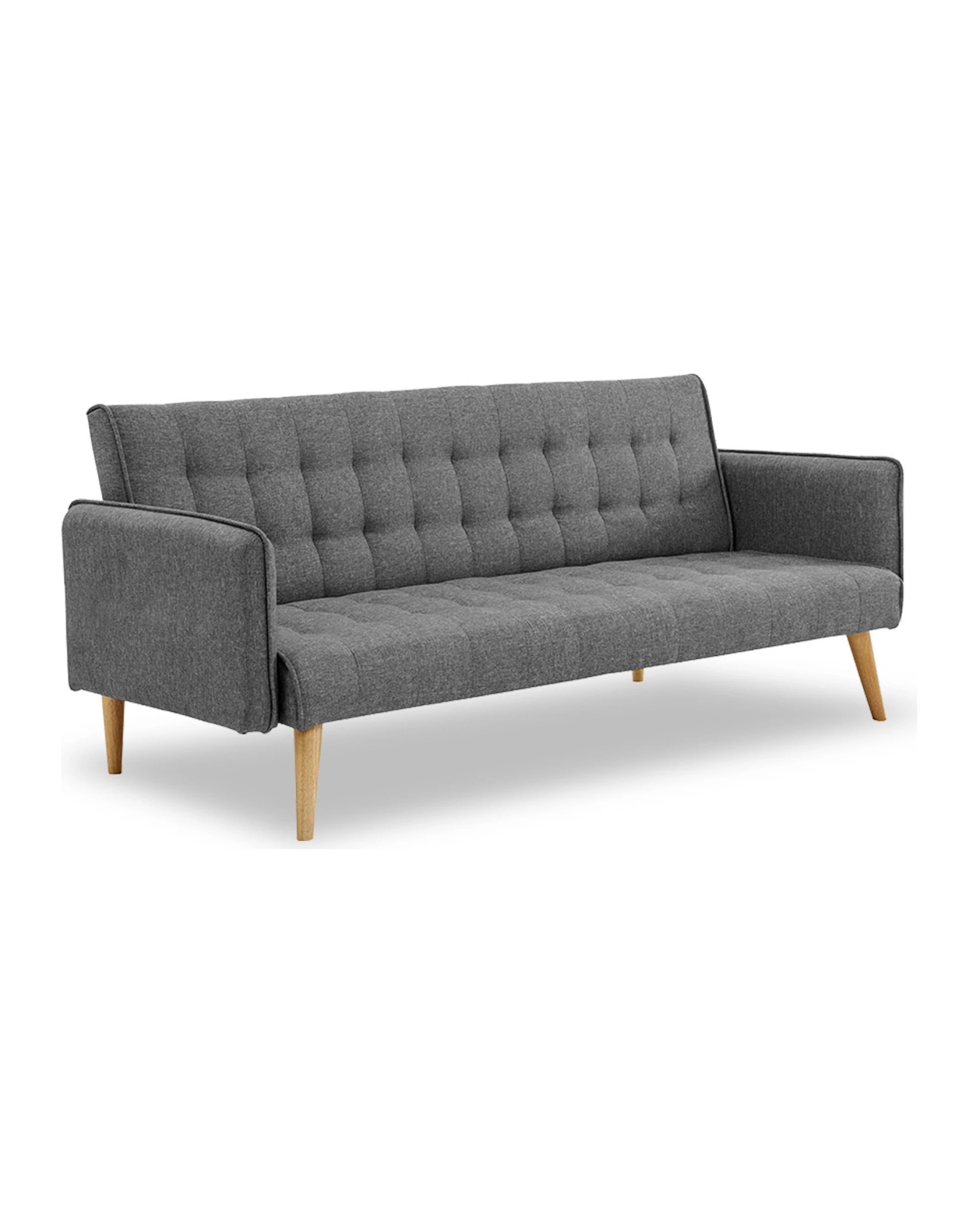 1 Sarantino 3 Seater Modular Linen Fabric Sofa Bed Couch Armrest - Grey, 1 of 9