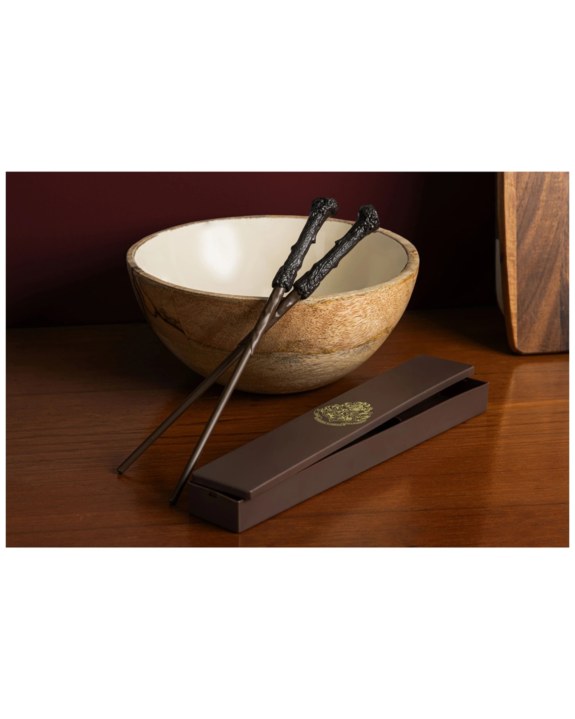 3 2pc Harry Potter Wand Chopsticks In Box 23cm Food Noodles Utensil Set Brown
 - Brown, 3 of 4