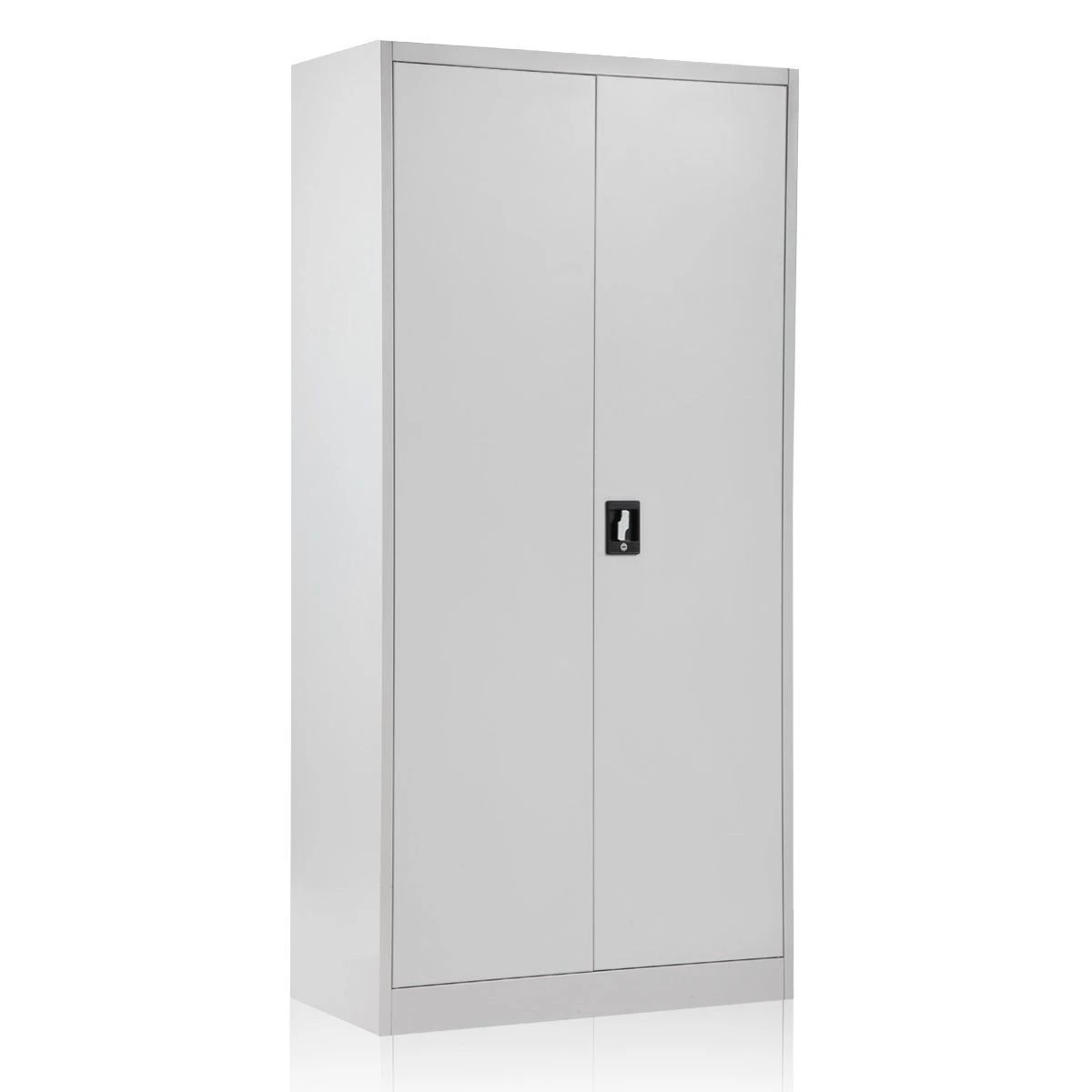1 Ausway 2 Door Office File Locker Steel Storage Cabinet 180cm Grey White, 1 of 10