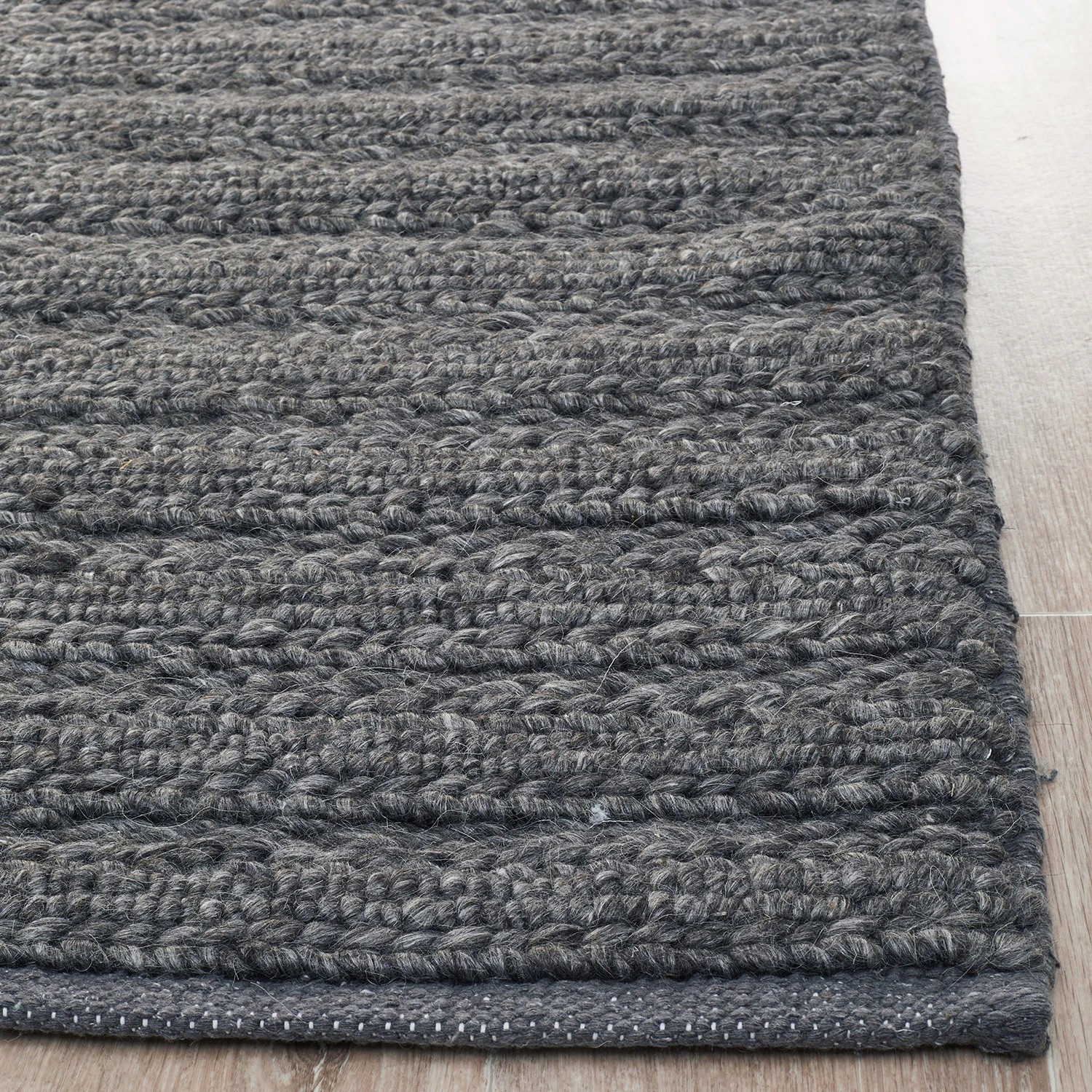 4 Common Ground Rugs Meadow 801 225x155cm - Medium Handwoven Floor Rug - Charcoal, 4 of 7