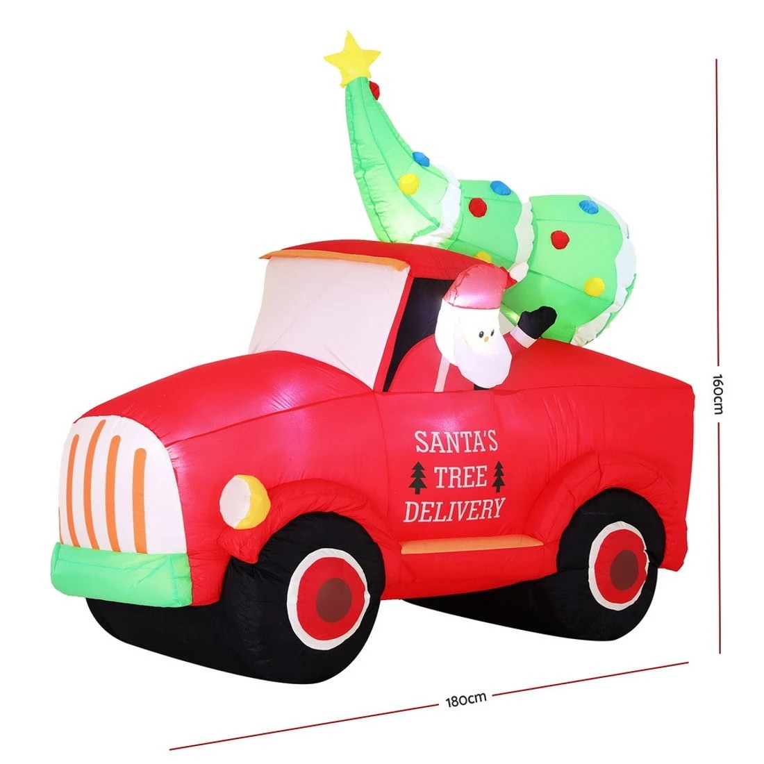 3 Jingle Jollys Christmas Inflatable Santa Truck 1.6M Height LED Decorations Illuminated - Multi, 3 of 7