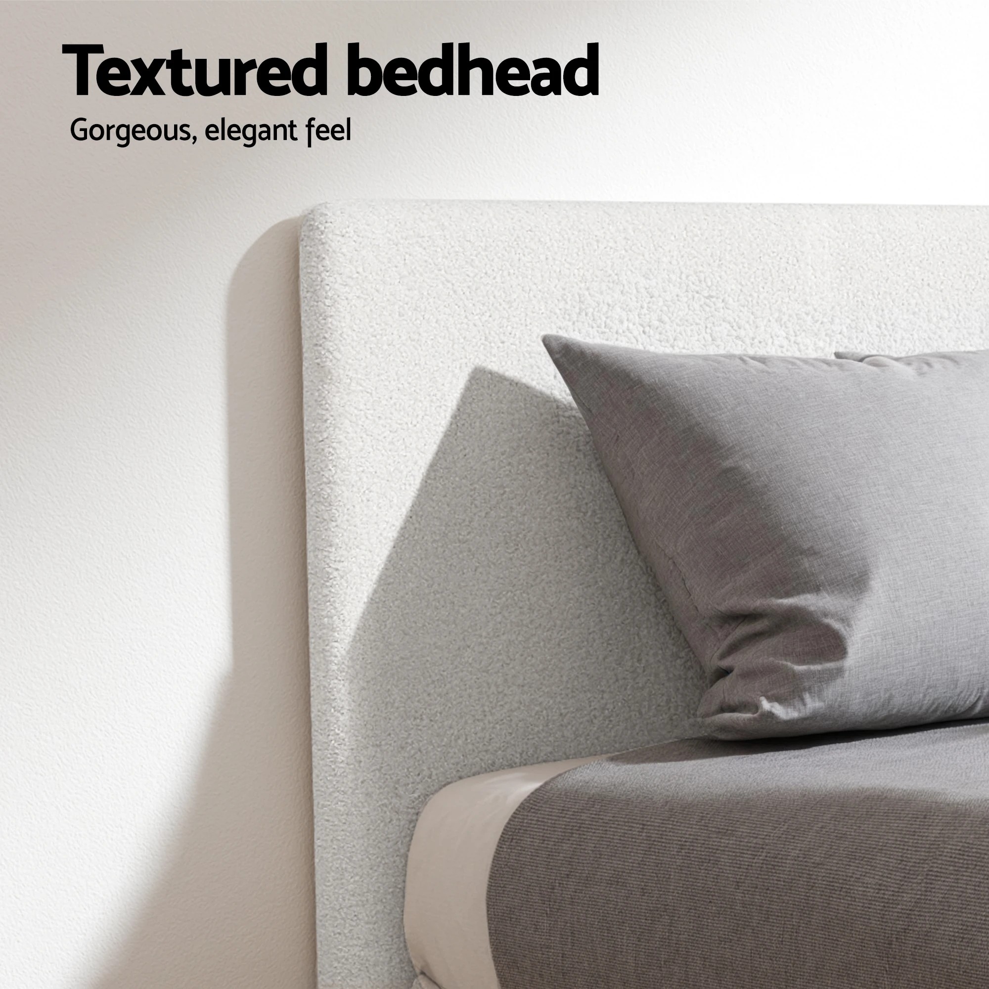 3 Artiss Bed Frame with Hybrid Mattress Platform Headboard Medium Firm - Single Bed - White, 3 of 10