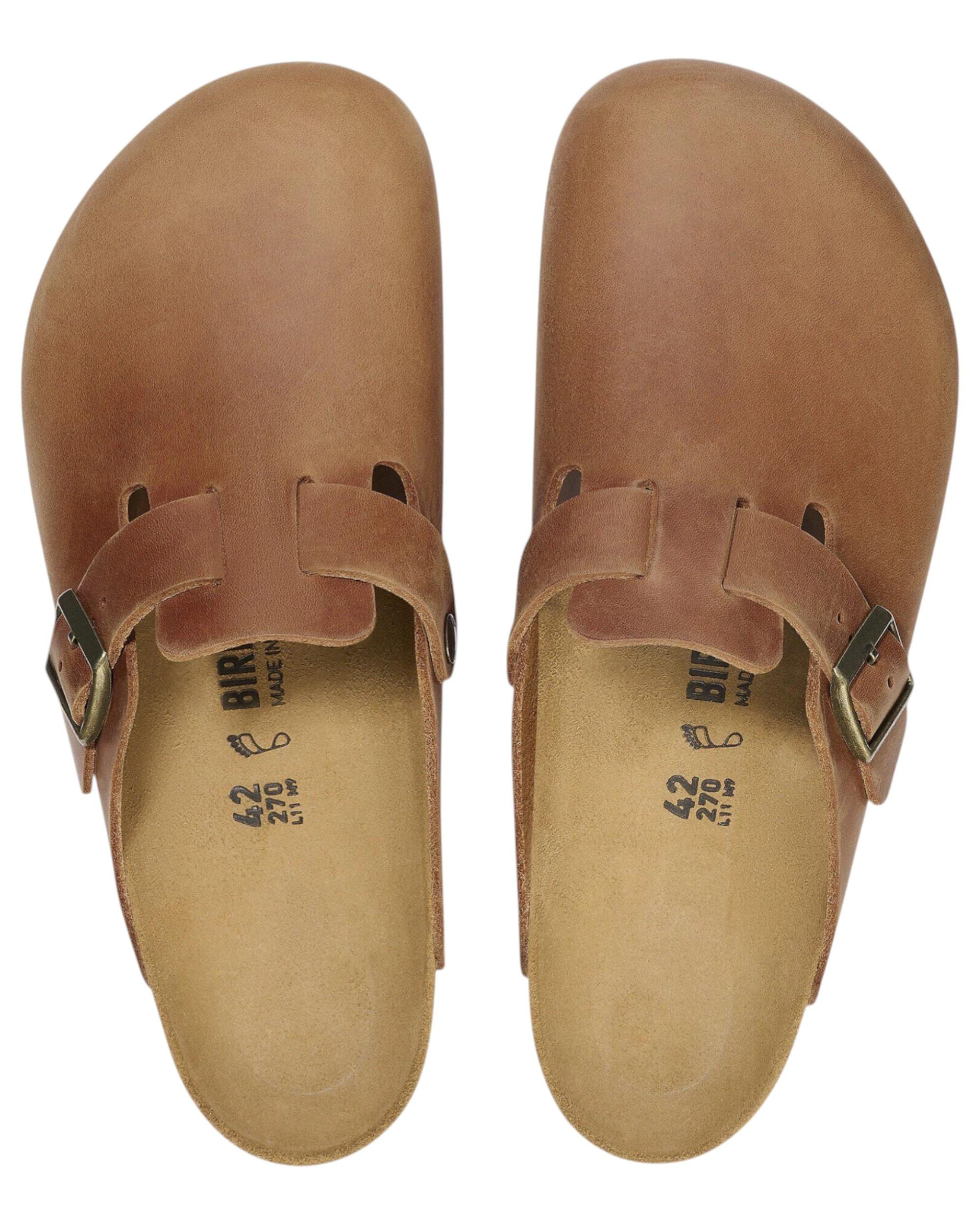 5 Birkenstock Mens Boston Clogs Oiled Leather Regular Slip On Sandals COGNAC, 5 of 8