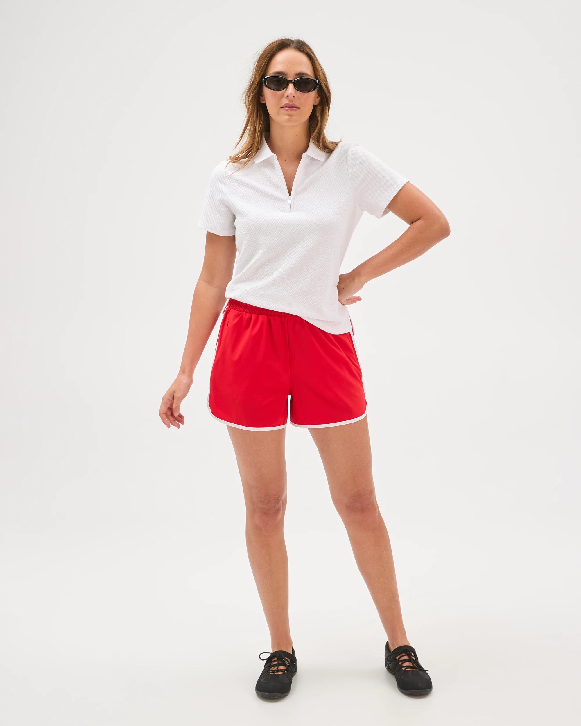 Target Active Australian Cotton Blend Textured 1/4 Zip Polo Top - Kmart