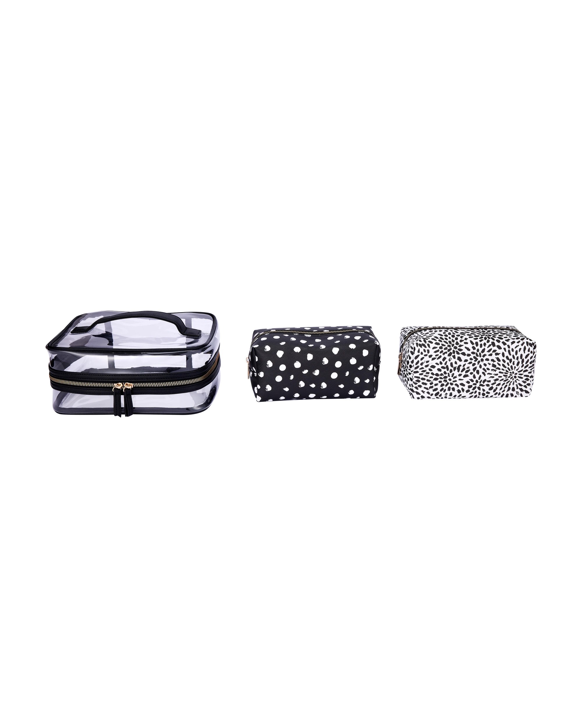 2 OXX Cosmetics 3 Piece Makeup Bag - Black and White, 2 of 6