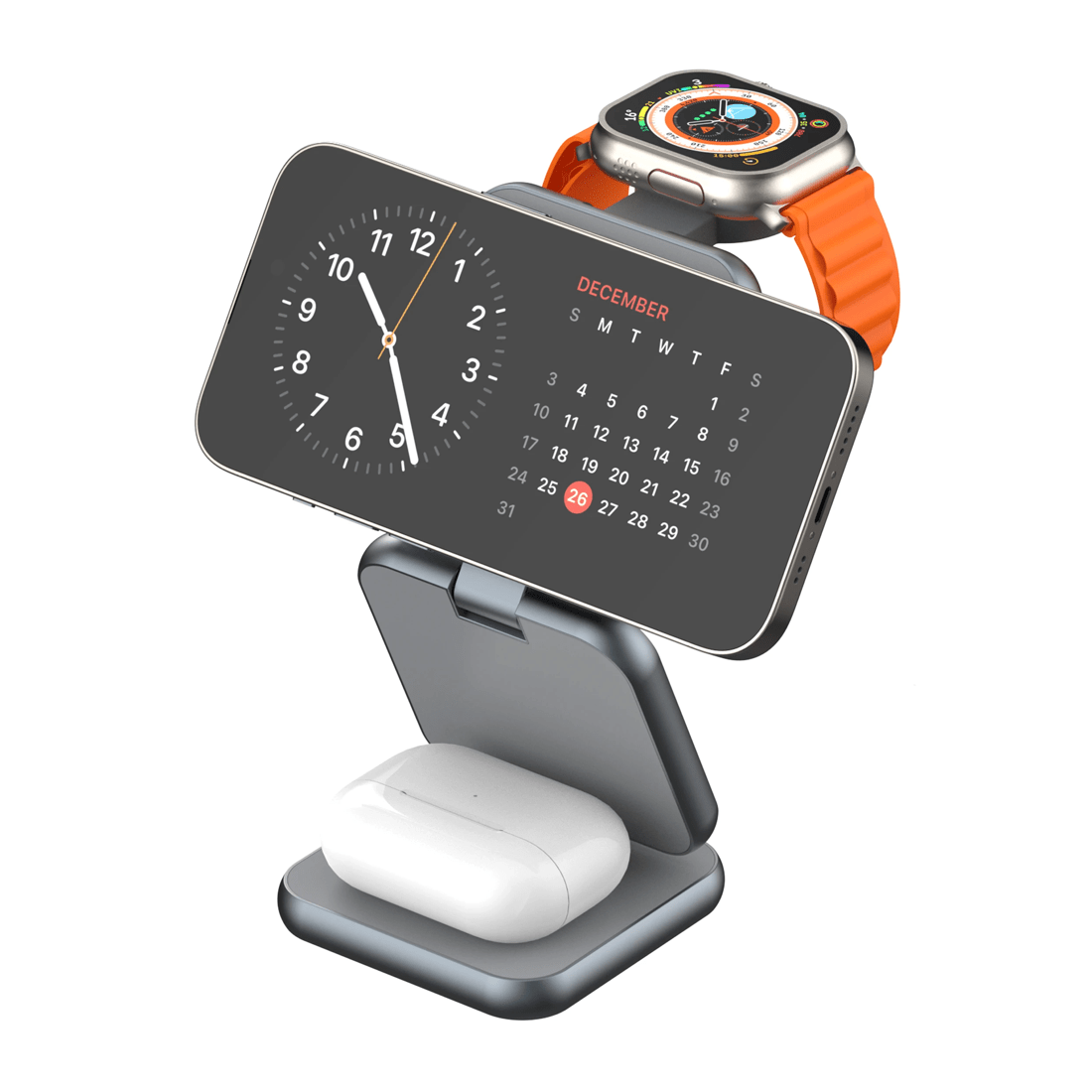 2 TODO 3 in 1 Wireless Phone Charger 15W Fast Charge Earphone Watch Magnetic Charge Stand, 2 of 4