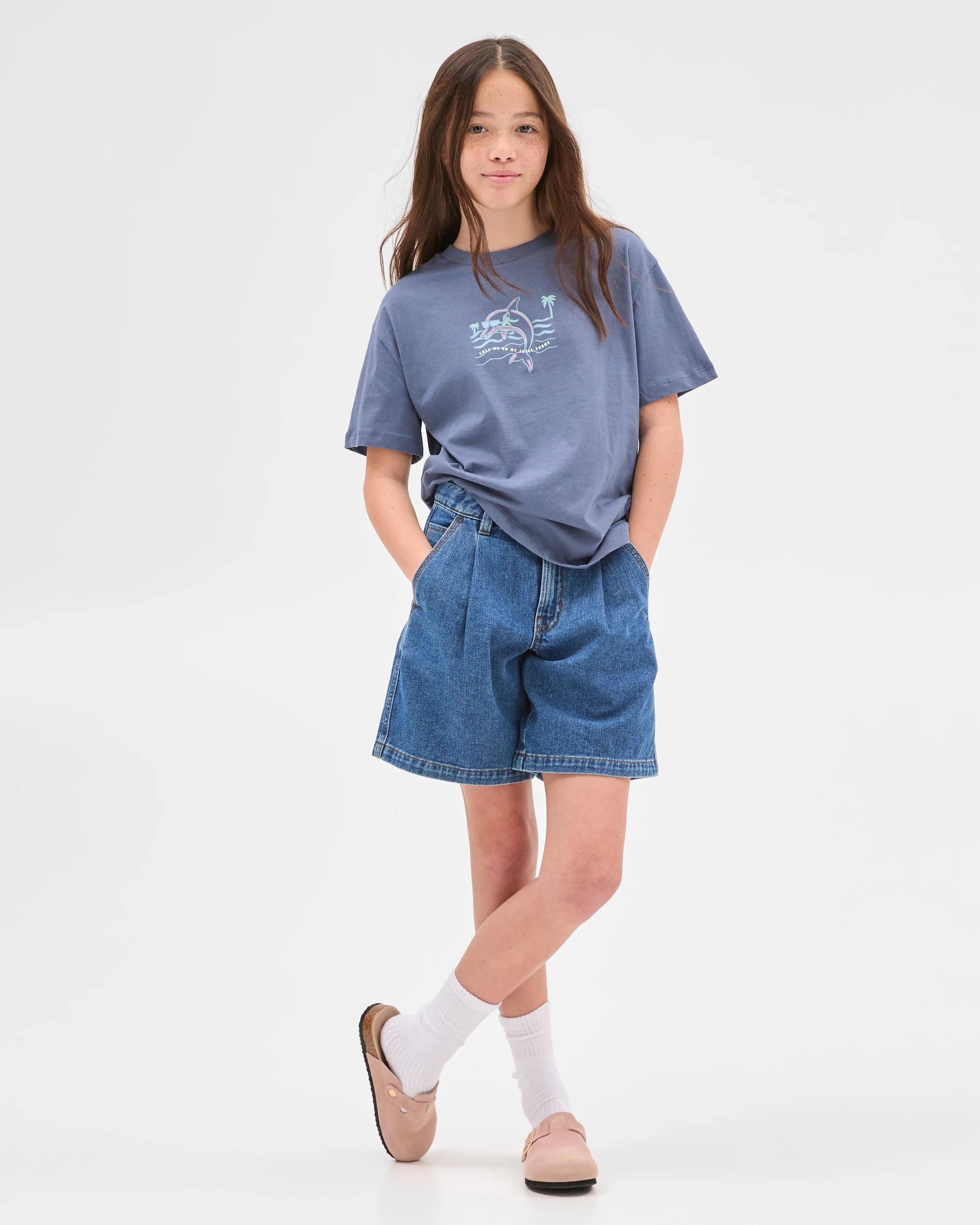 2 Target Australian Cotton Longline Print T-shirt NAVY SHELL PHONE, 2 of 7