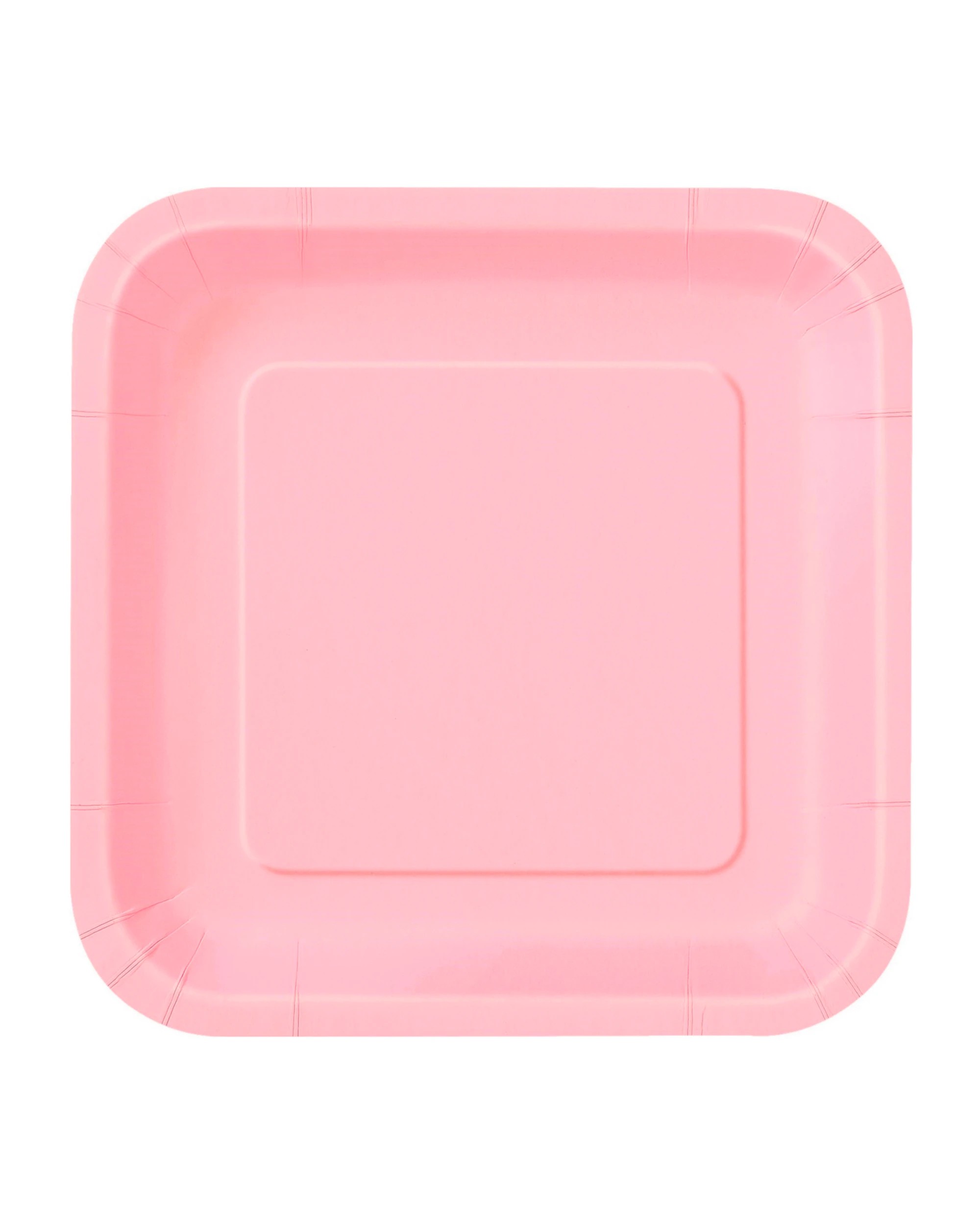 1 Meteor Lovely 18cm Square Paper Plates Pack of 8 - Pink, 1 of 2