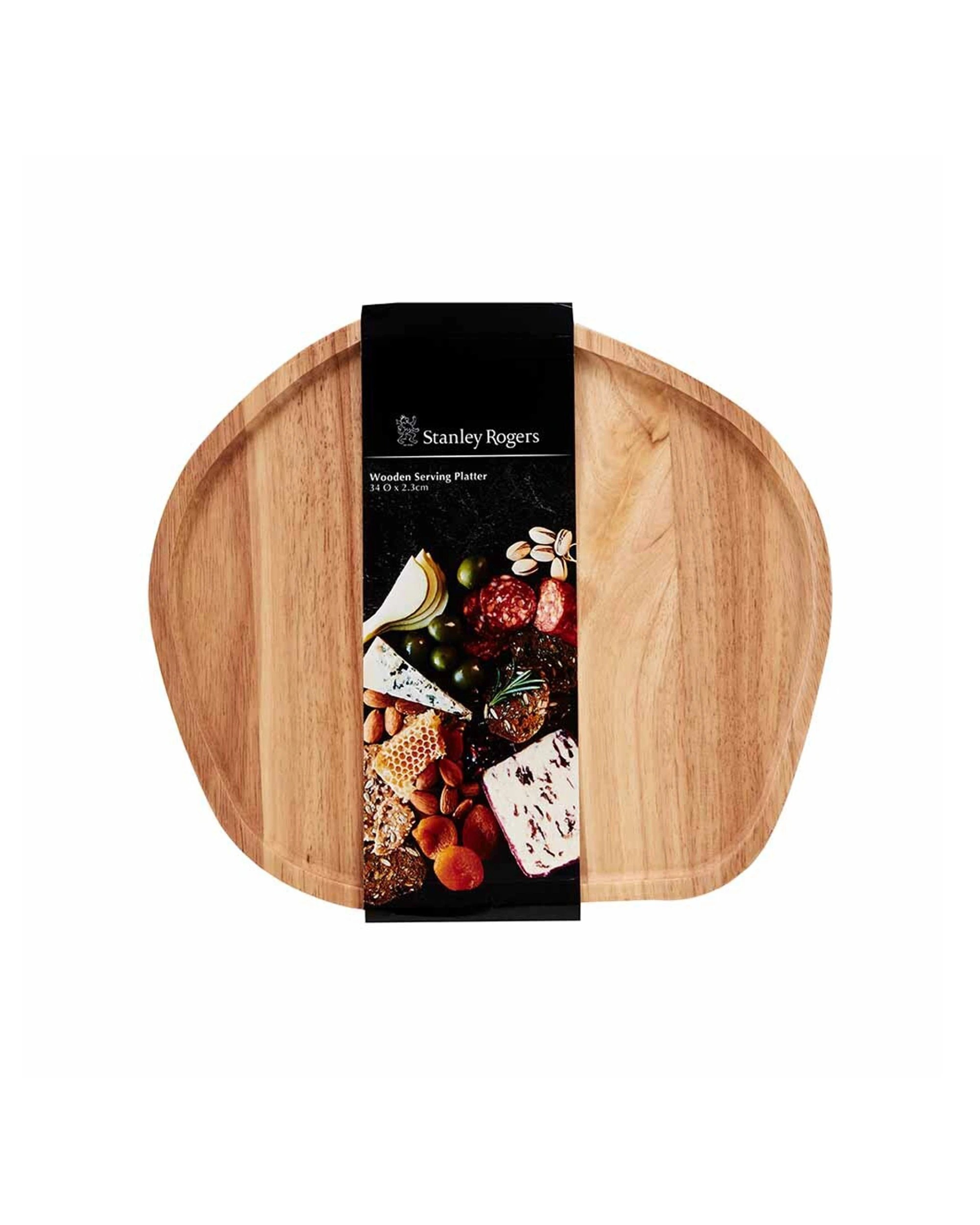 3 Stanley Rogers Rubberwood Platter Food Dessert Serving Plate Round Medium - Natural, 3 of 3