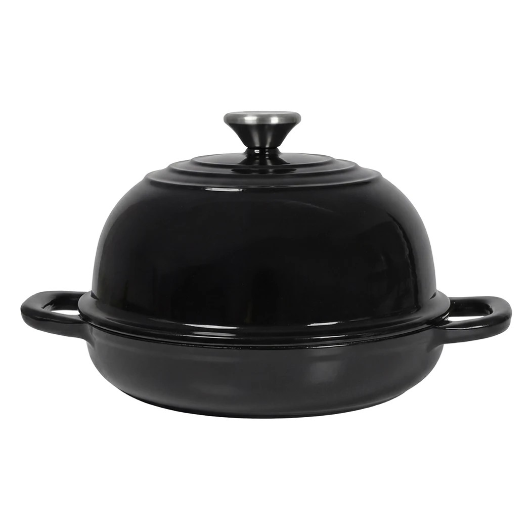 2 TOQUE Cast Iron Bread Pot,Black,Diameter 24, 2 of 8