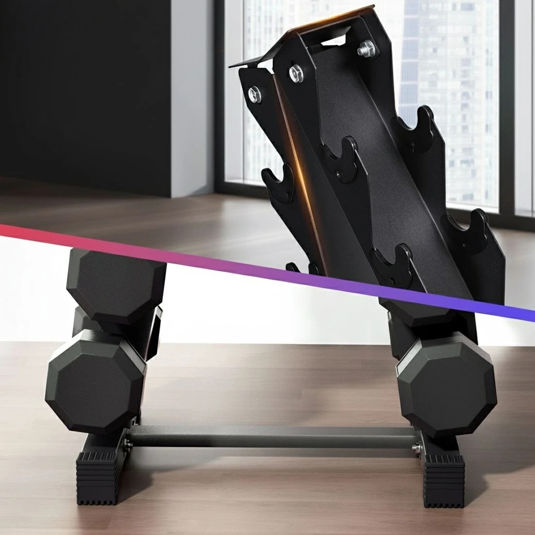 5 Everfit Dumbbells Rack 6 Tier Dumbbell Stand Home Gym Storage 200kg Capacity - Black, 5 of 6