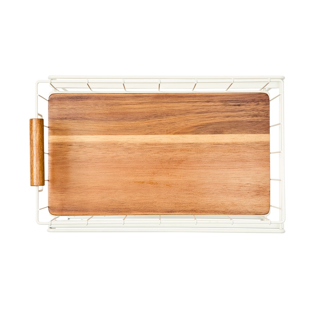 10 Off White and Acacia 2 Tier Drawers, 10 of 10