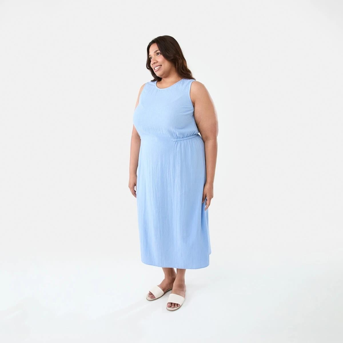 2 Curve Sleeveless Tie Back Dress Blu Crnfwr, 2 of 8