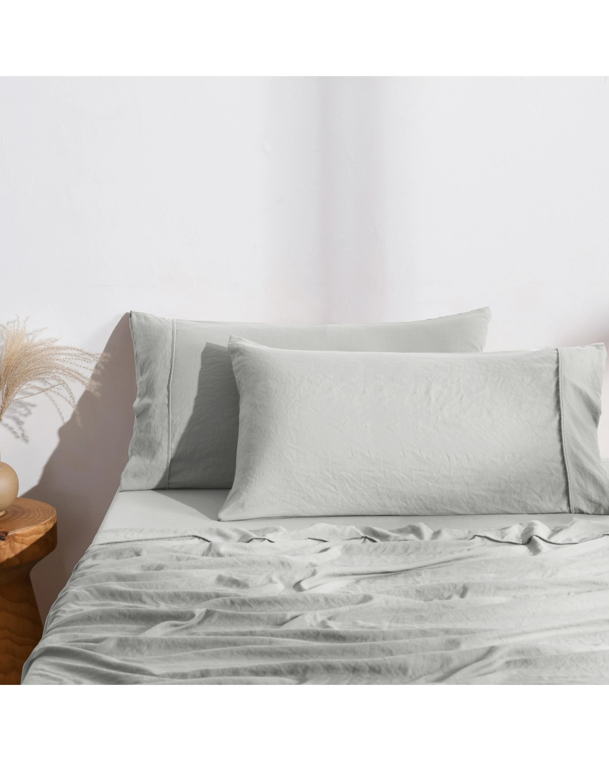 Dreamaker Superfine Washed Microfibre King Pillowcase Twin Pack - Dove ...