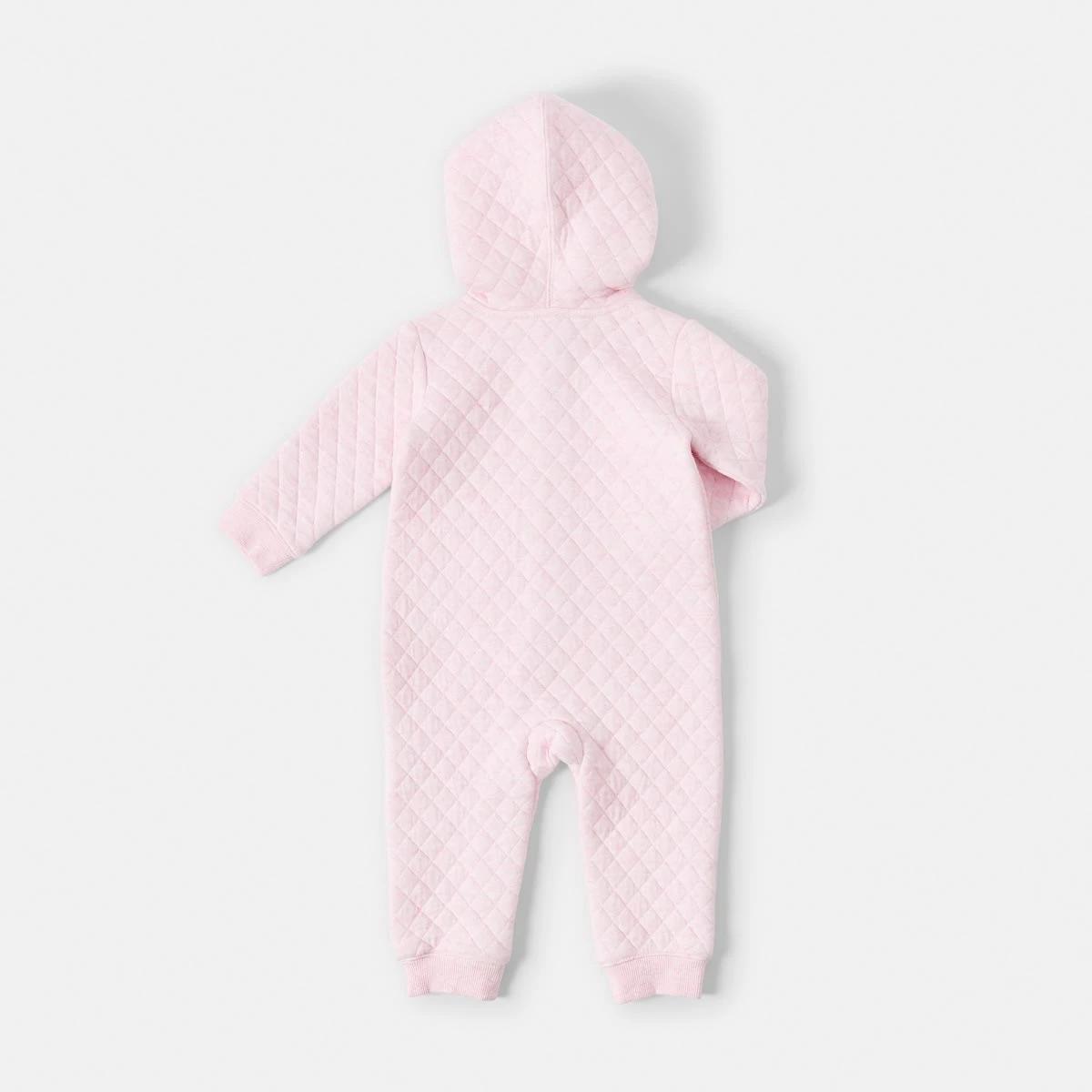 2 Quilted Pramsuit Pink Marle, 2 of 3