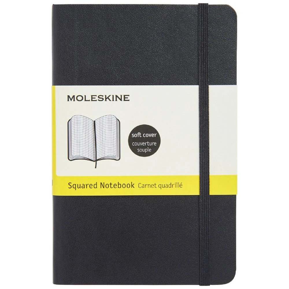 1 Moleskine Soft Cover Pocket Notebook Grid Black, 1 of 3