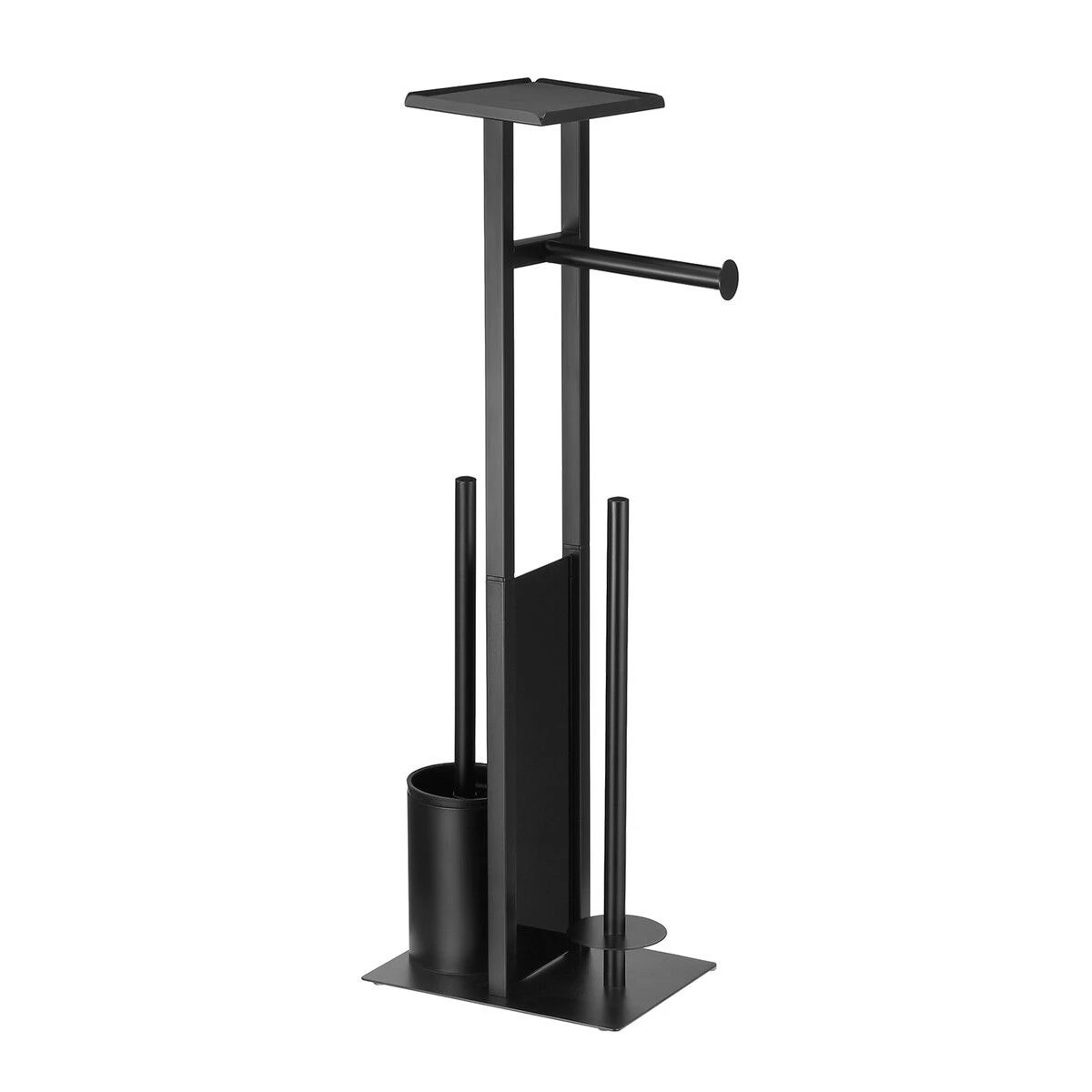 3 LUXSUITE Toilet Paper Roll Holder with Brush Phone Shelf Free Standing Tissue Storage Dispenser, 3 of 4