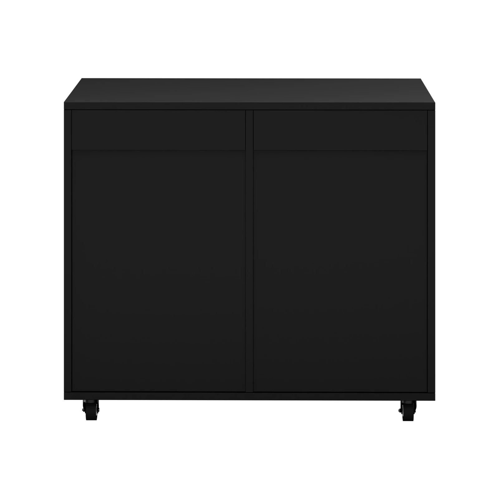 7 Oikiture Filing Cabinet 2 Door 4 Drawer Mobile Office Storage Cabinet - Black, 7 of 8
