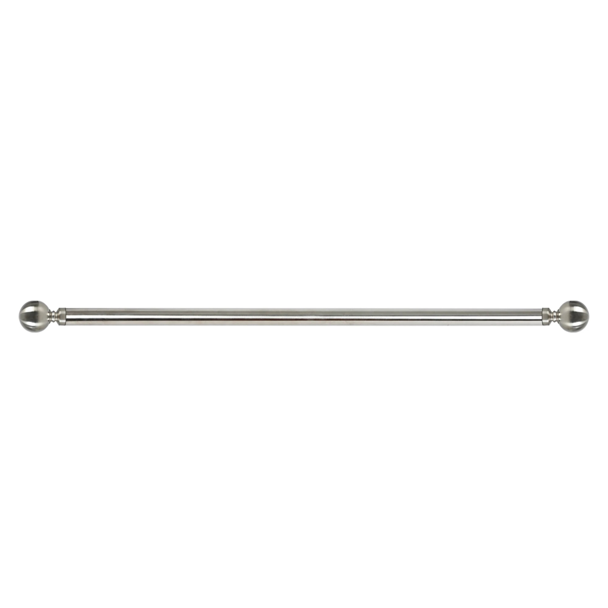 1 Marlow Metal Curtain Pole Rod Set Extendable Adjustable In Satin Nickel, 1 of 5