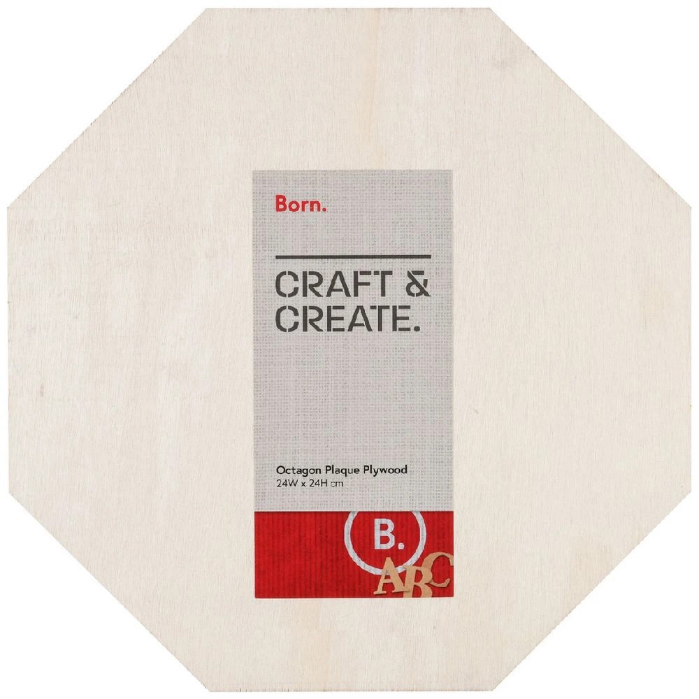 1 Born Plywood Plaque Octagon, 1 of 1
