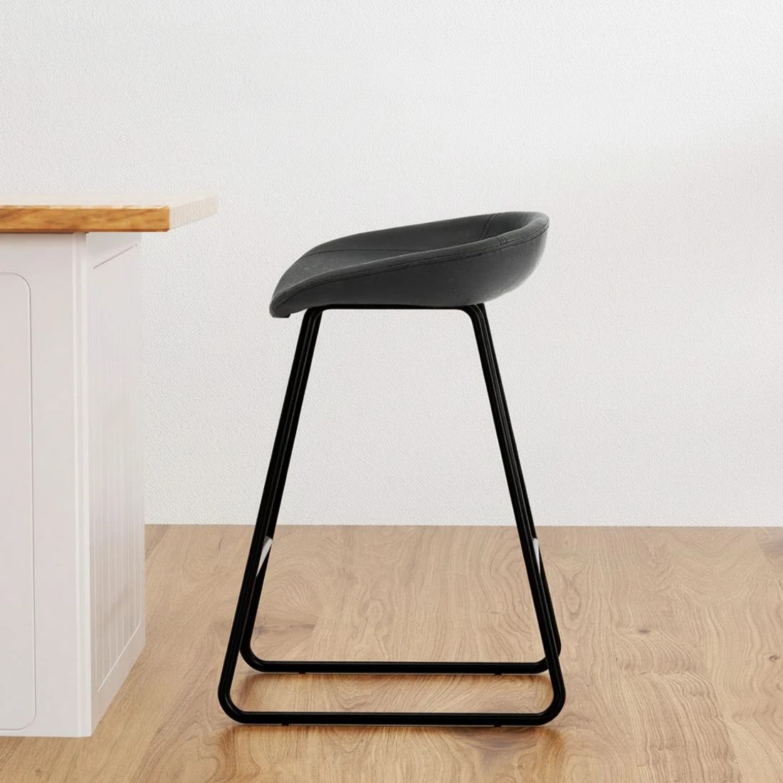 3 Artiss 4x Bar Stools Kitchen Dining Chairs Counter Stool PU Leather Metal - Black, 3 of 5