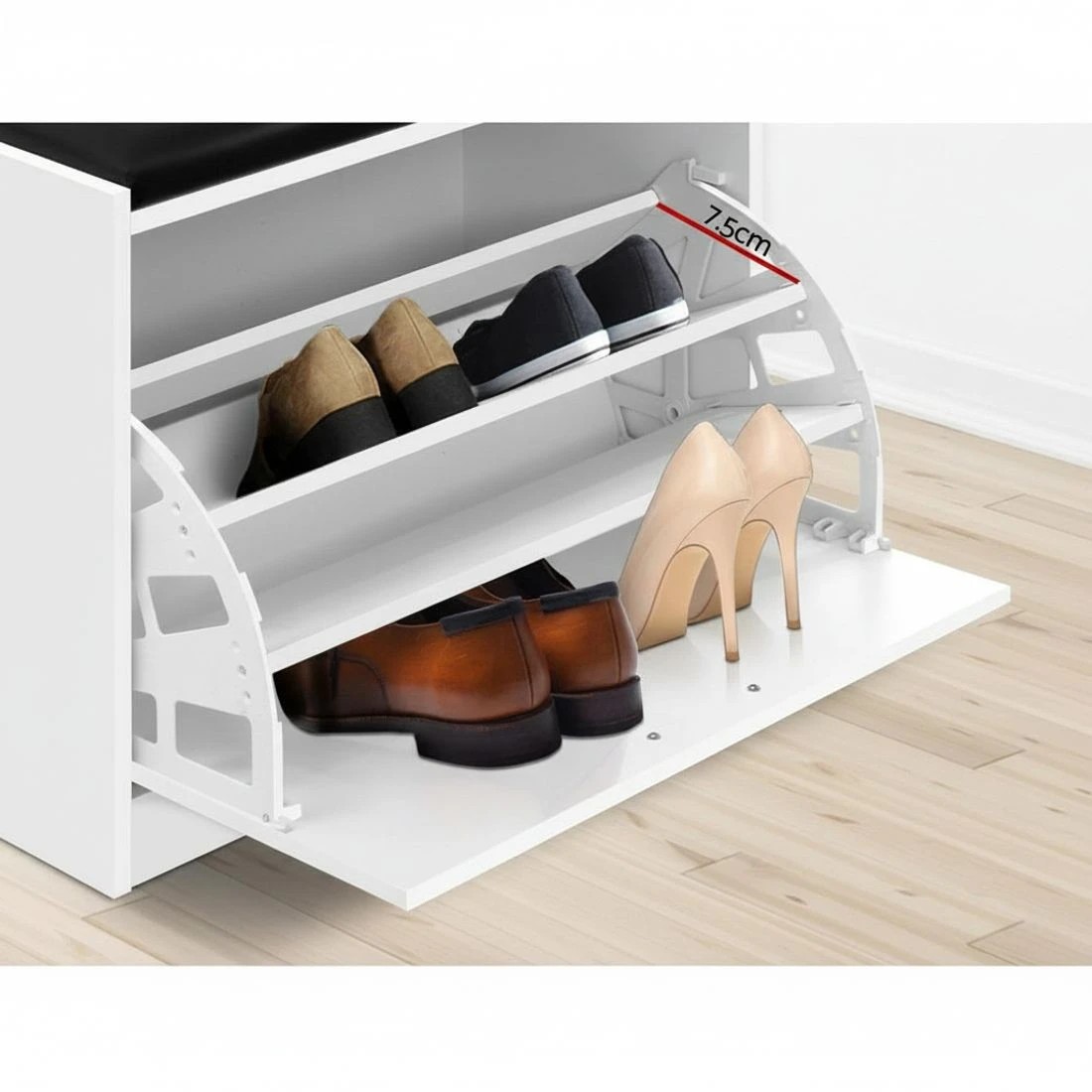 5 Artiss Shoe Rack Cabinet Bench 15 Pairs Kyla - Multi, 5 of 6