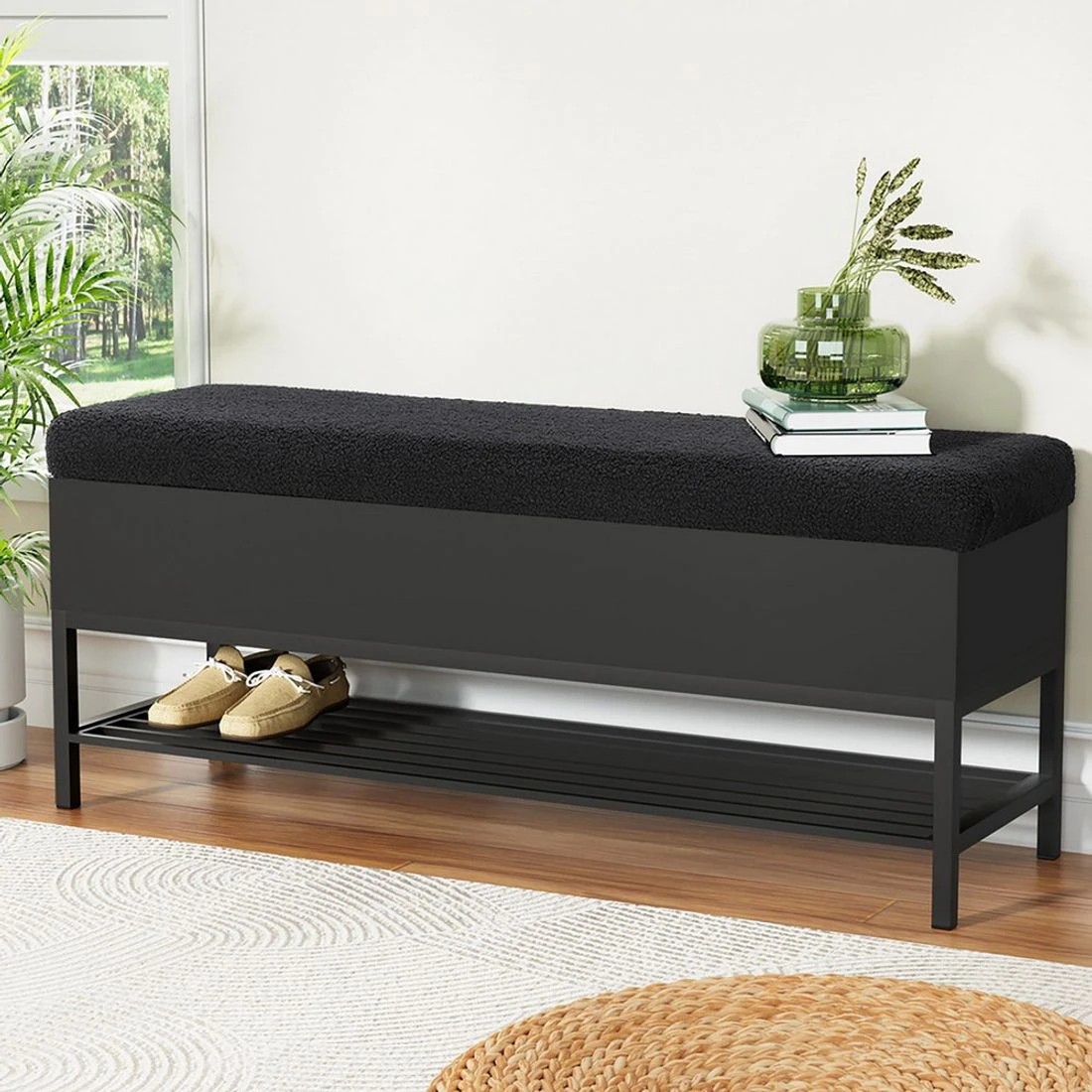 3 Artiss Storage Ottoman Blanket Box 110cm - Black, 3 of 3