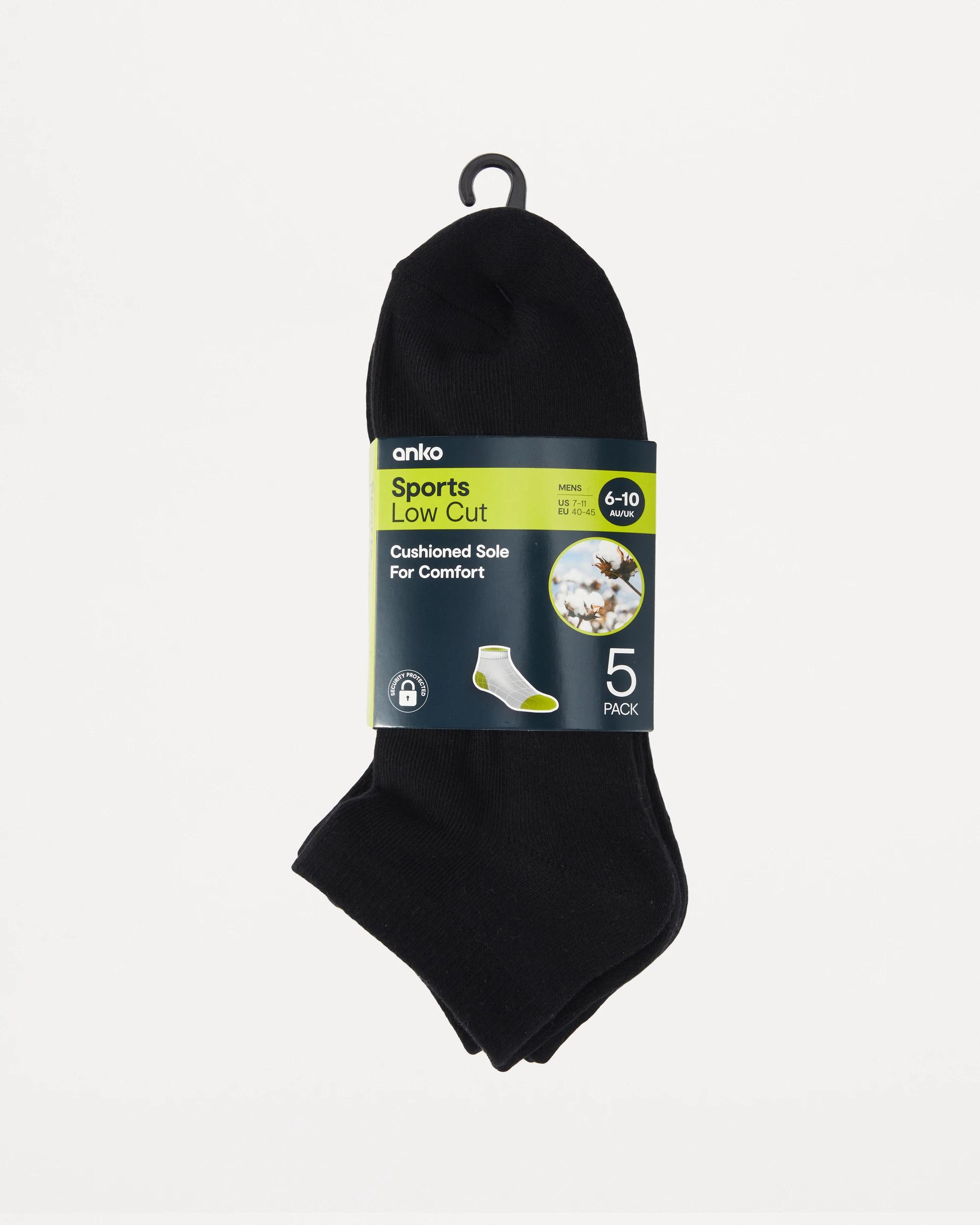 3 5 Pack Low Cut Sport Socks Black, 3 of 3